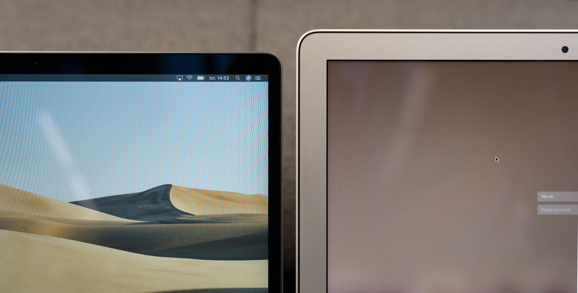 Skärmkanterna är häften så tjocka på nya Macbook Air som hos gamla.