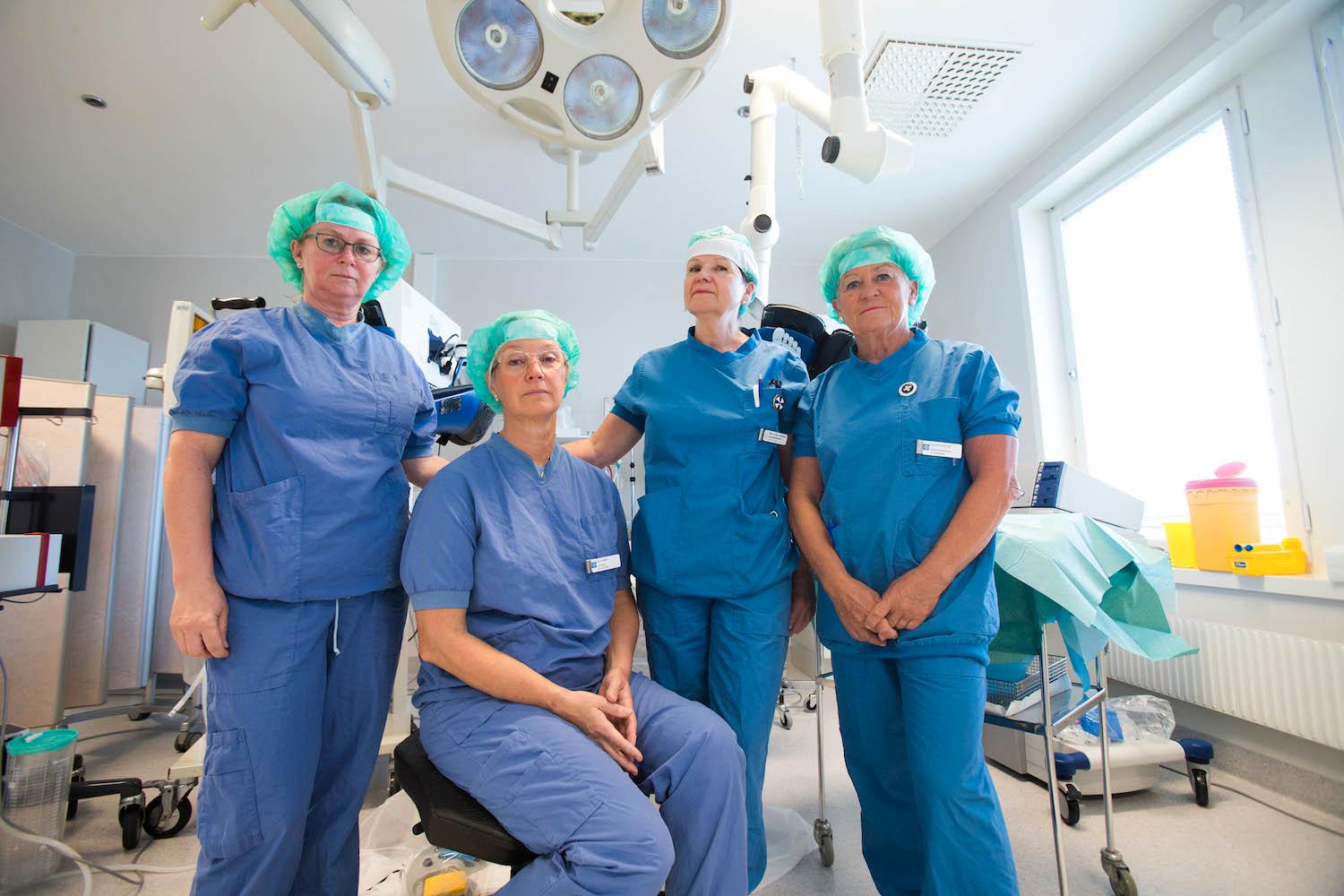 Teamet som opererar förlossningskador på Linköpings universitetsjukhus.