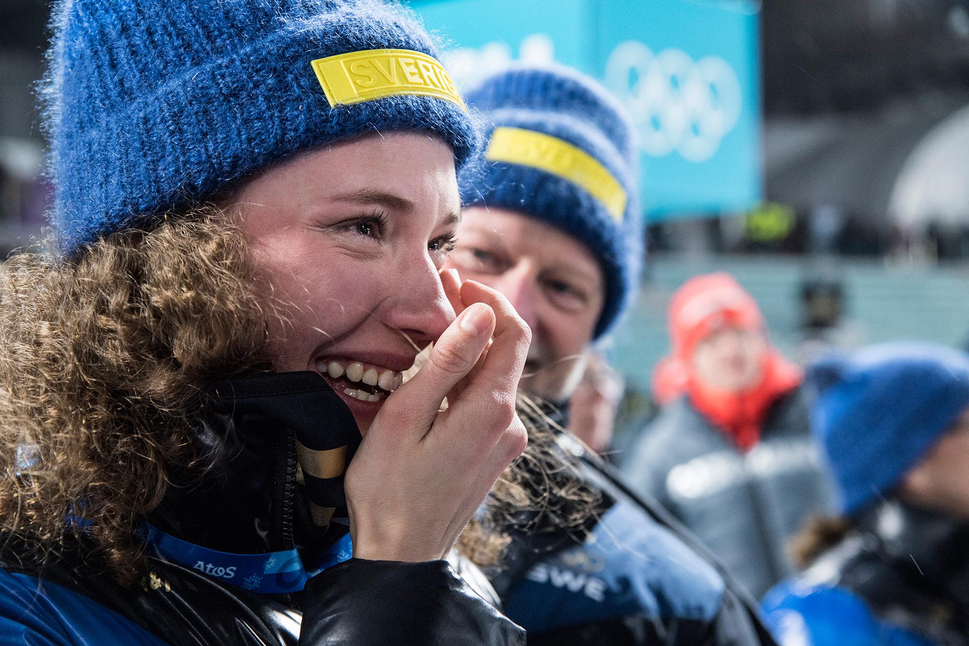 Hanna Öberg i chock efter OS-guldet.