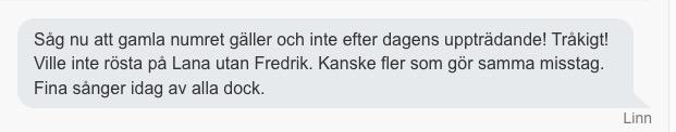 En av många läsarkommentarer i Aftonbladets ”Idol”-chatt.
