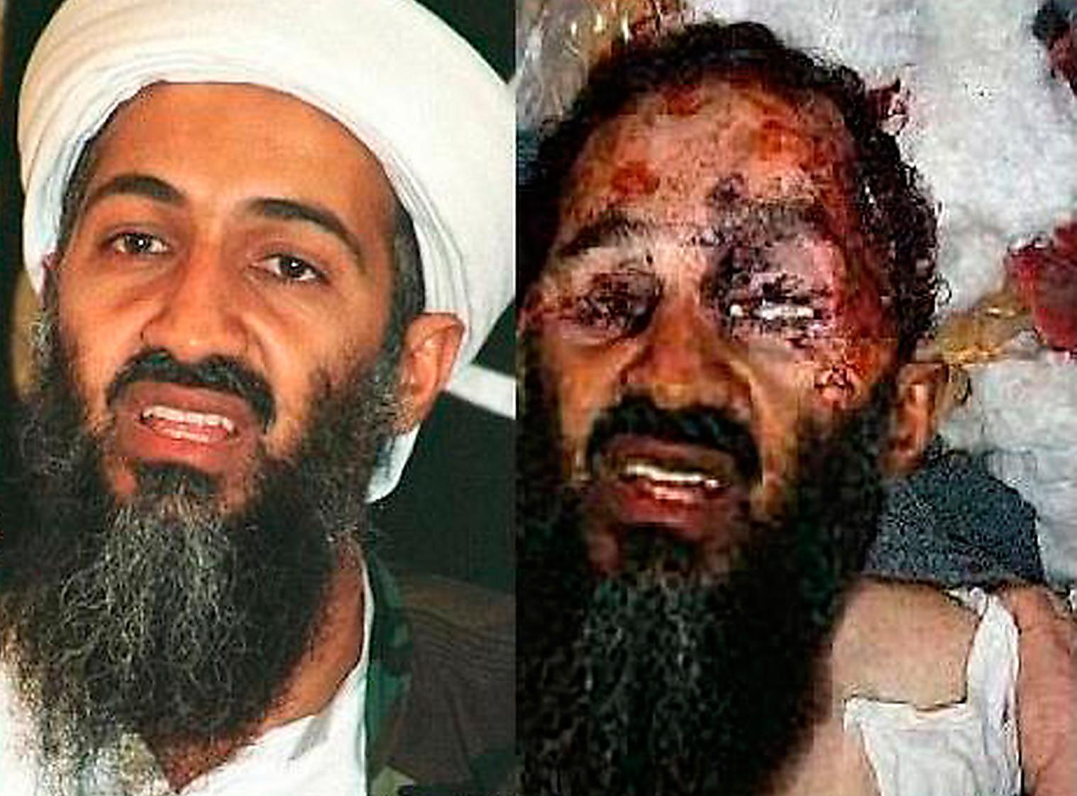 Det är inte bin Ladin på bilden Bilden på den döde al-Qaidaledaren cirkulerade på nyhetsredaktioner världen runt bara timmar efter attacken – men bilden var falsk. 
Fotot dök upp första gången 2009. Tittar man noga ser man lätt att det är en manipulerad bild, där ett gammalt foto på bin Ladins ansikte lagts in på bilden av en död självmordsbombare.