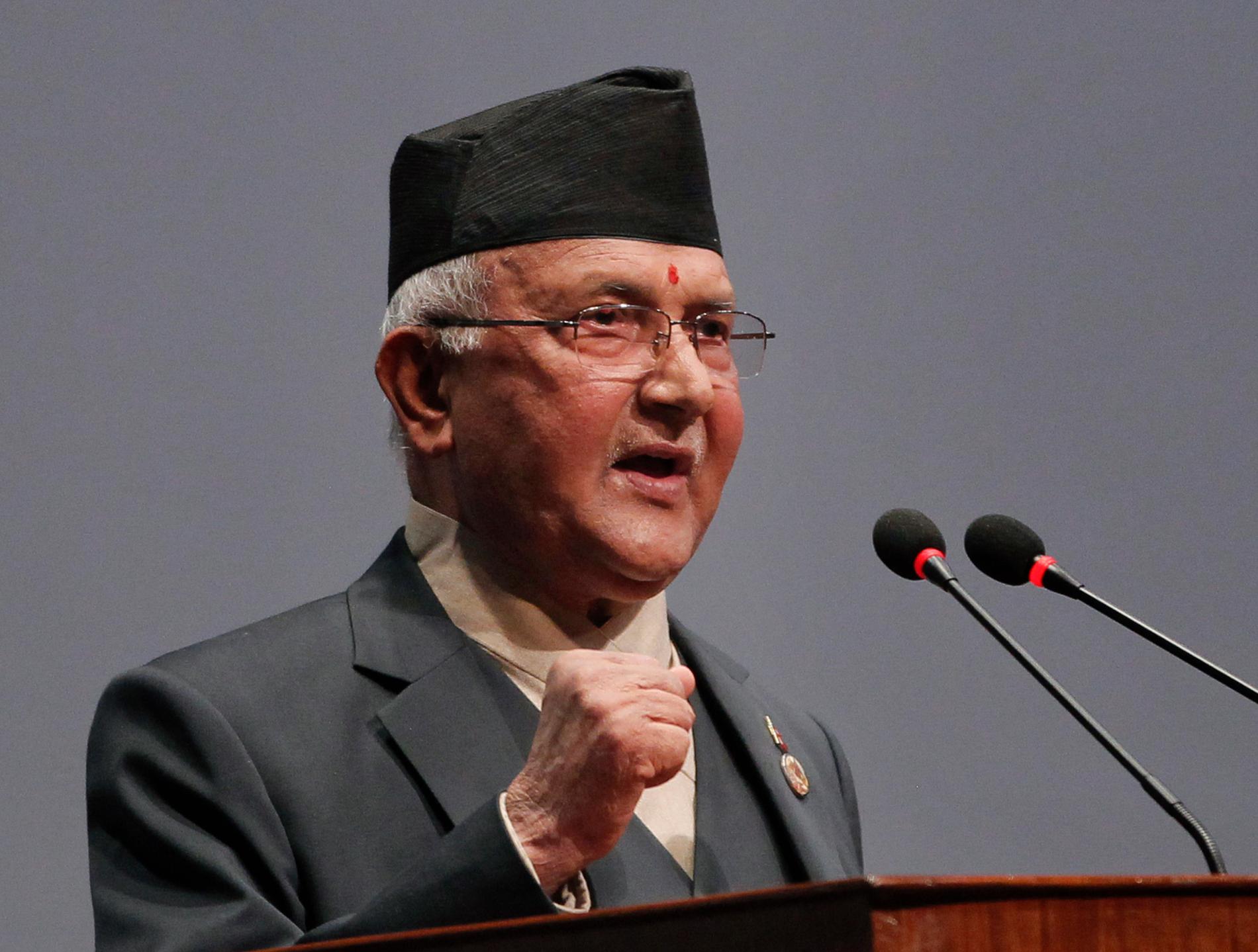 Nepals premiärminister vill inte ha sitt ansikte inklippt i apbilder. Arkivbild.