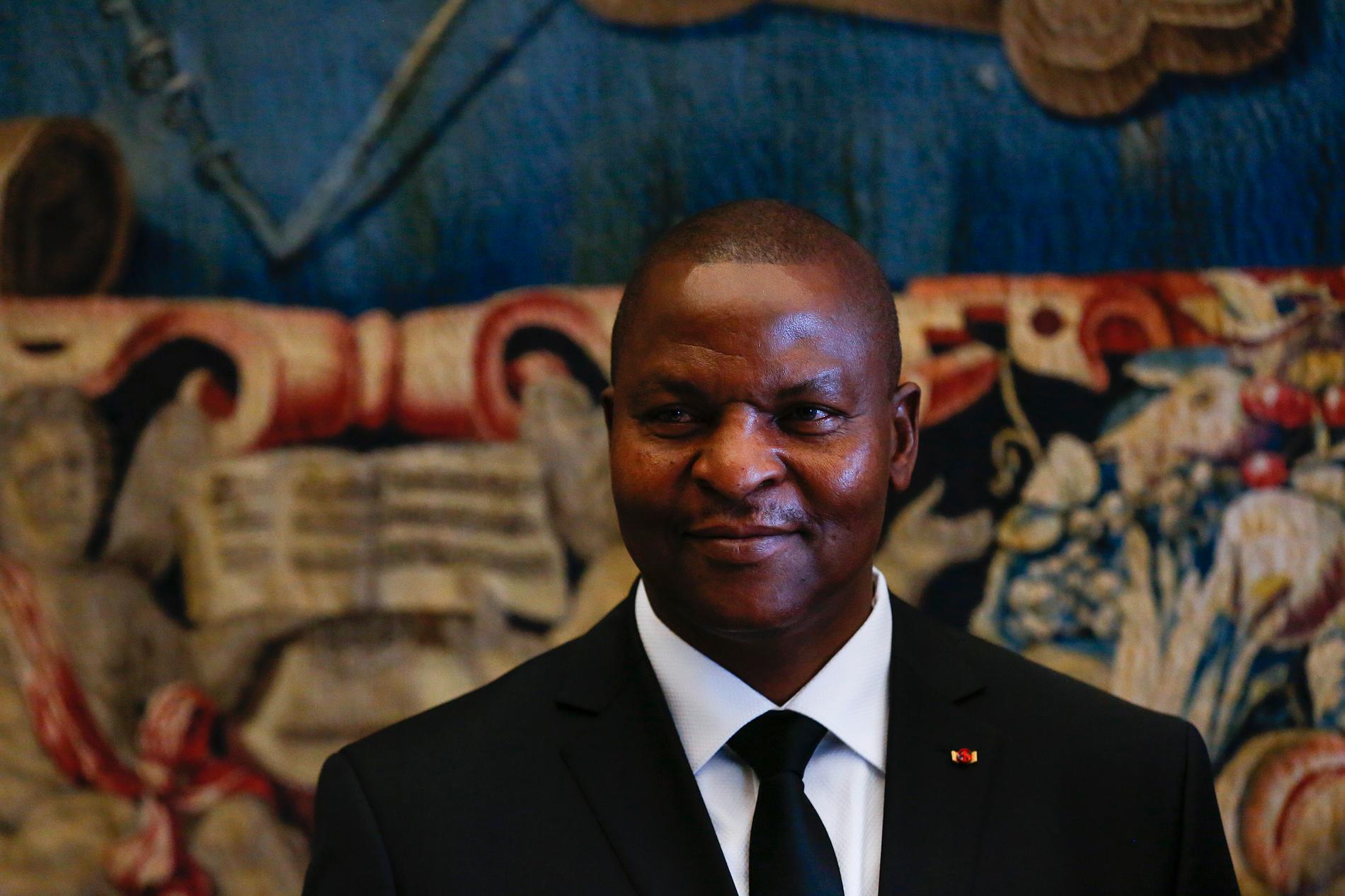 Centralafrikanska republikens president Faustin-Archange Touadéra skrev under ett fredsavtal med en milisledare i början av februari. Arkivbild.