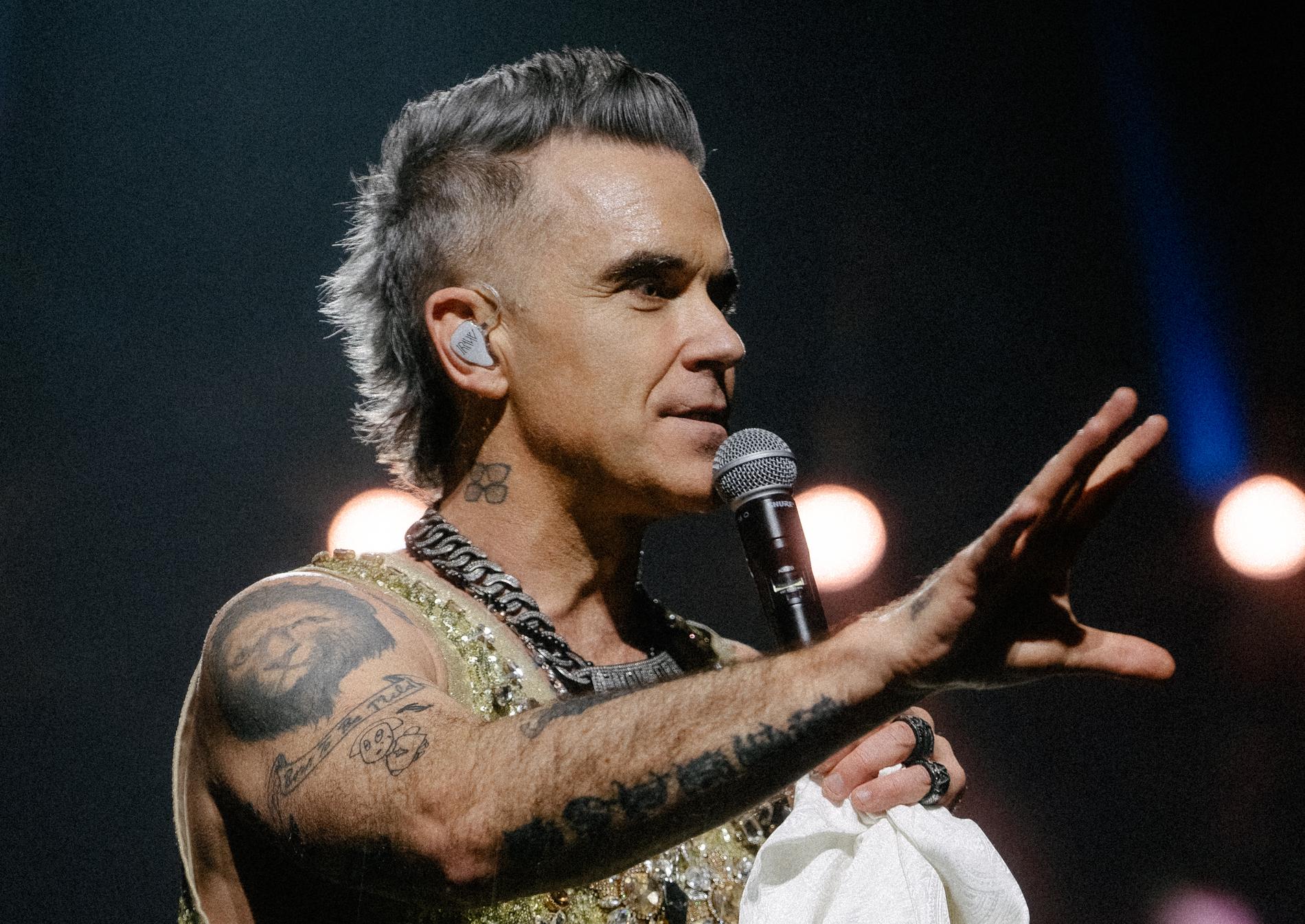 Robbie Williams firar ”little Saturday” på Avicii Arena i Stockholm. 