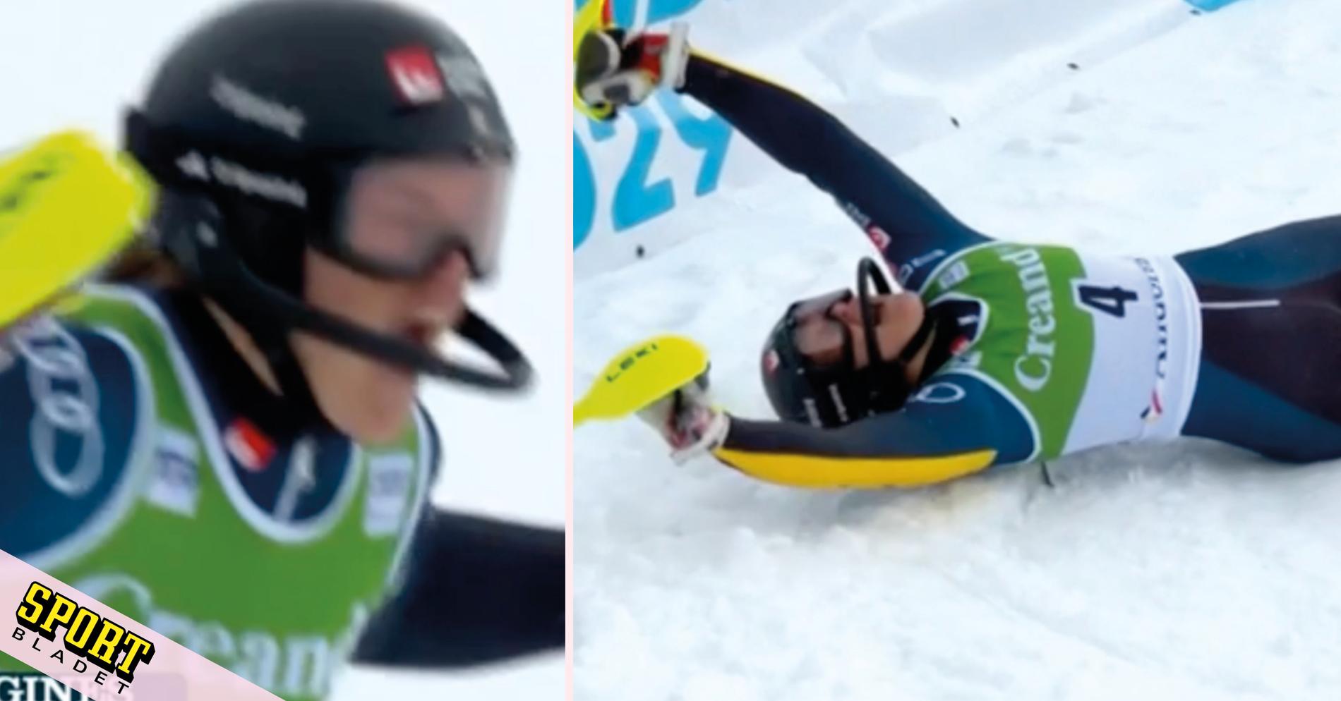Anna Swenn Larsson goes slalomen i Soldeu