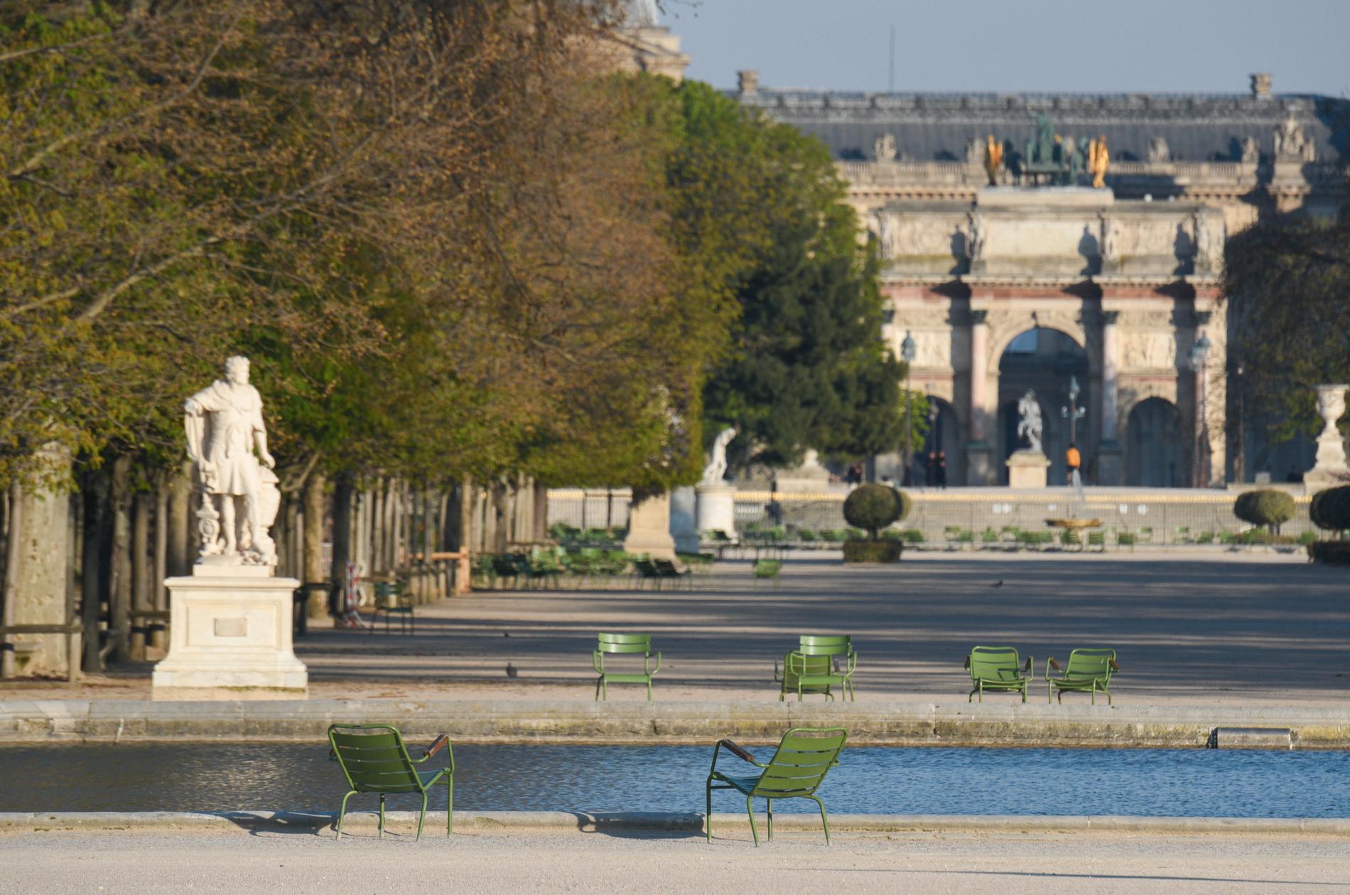 Tuilerieträdgården i Paris. Arkivbild.