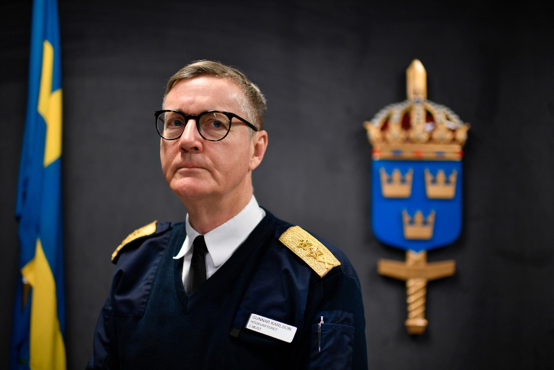 Gunnar Karlson, chef för militära underrättelse- och säkerhetstjänsten Must.