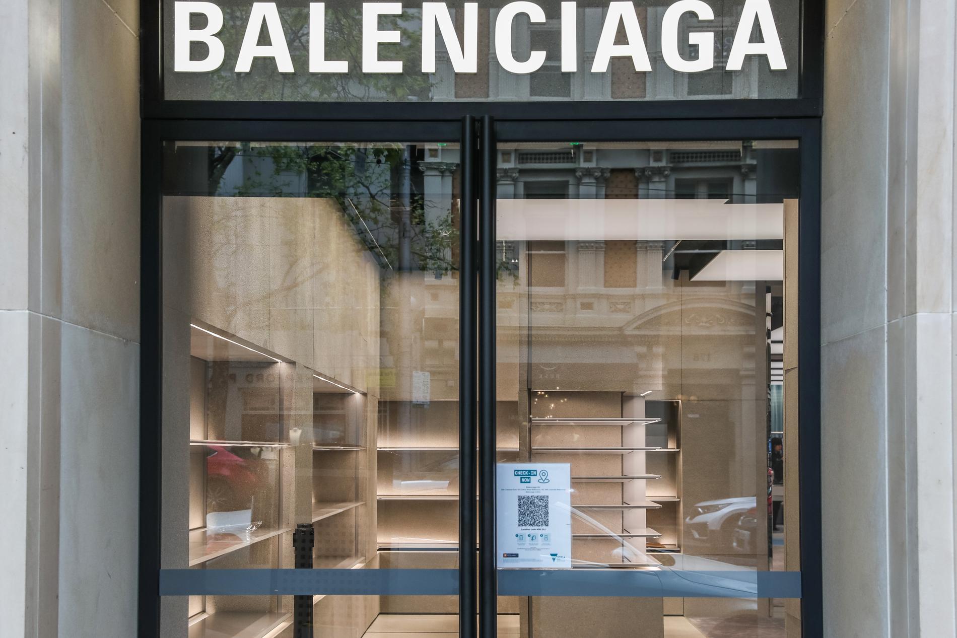 Balenciaga-butik i Melbourne, Australien, 2021. 