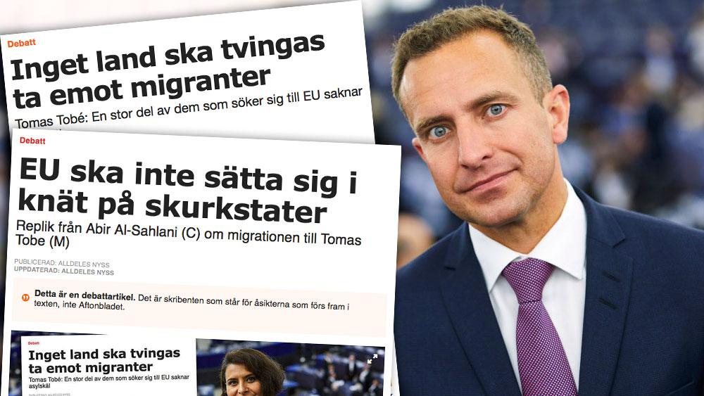 Resultaten av Centerpartiets inflytande på svensk invandringspolitik ser vi bland annat i den så kallade gymnasielagen. Lika orealistisk tycks nu tyvärr deras syn på invandringspolitiken på EU-nivå vara, skriver Tomas Tobé (M).