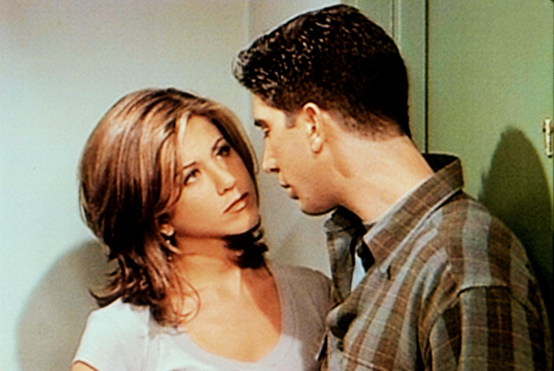 Jennifer Aniston och David Schwimmer som Rachel och Ross i ”Vänner”.