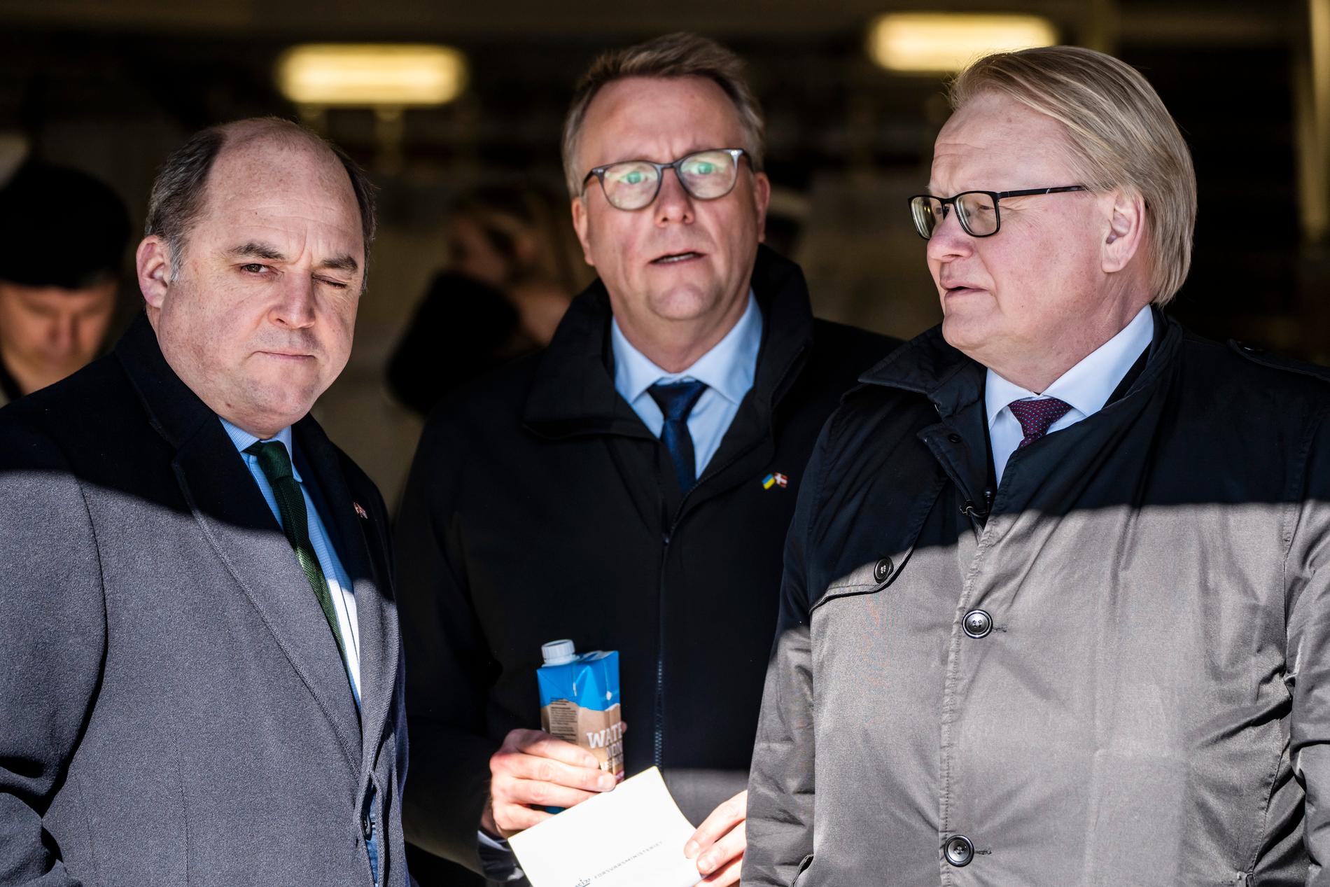 Från vänster Ben Wallace, Morten Bødskov och Peter Hultqvist.