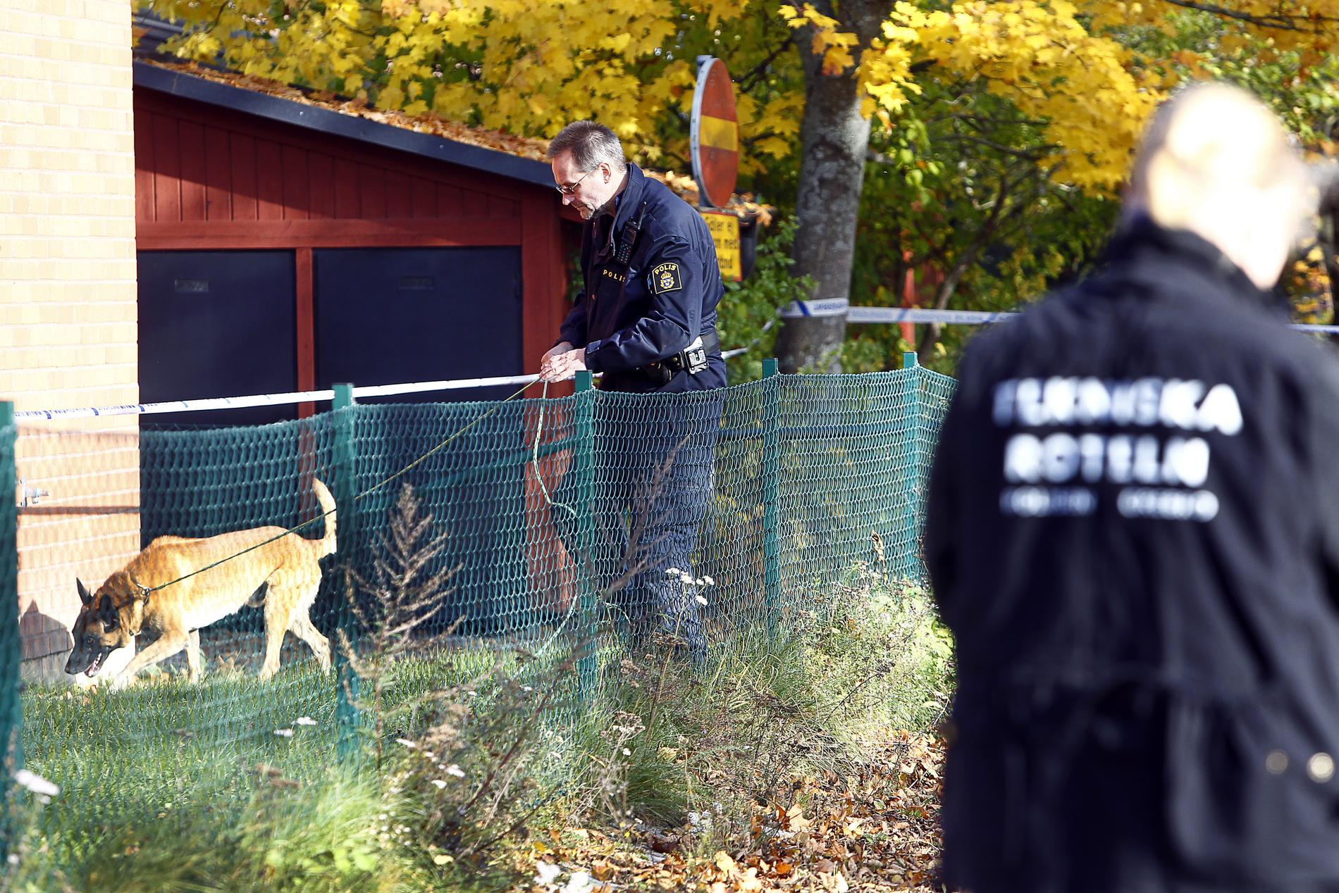 Polisens tekniker undersöker en plats i Örebro där en kvinna blivit våldtagen 2010. 