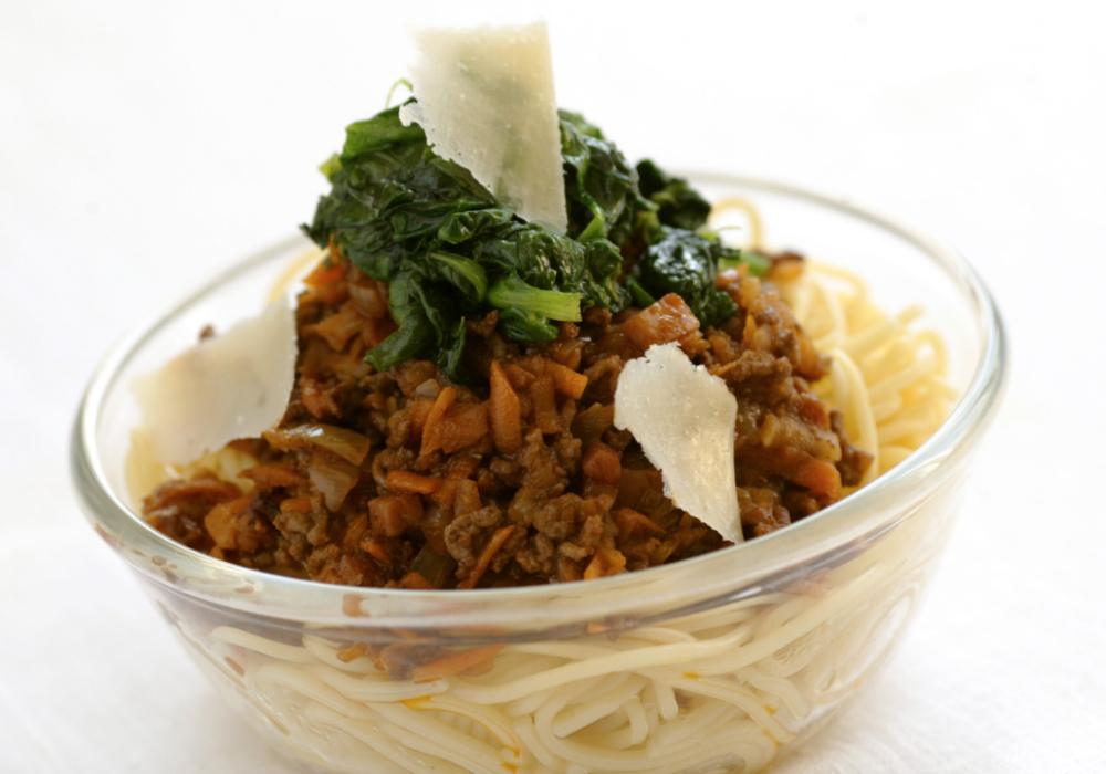 Spagetti och köttfärssås med italiensk smak.