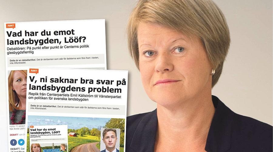 Hur vi än vrider och vänder på det, gynnas inte landsbygdens människor av C-märkt politik, skriver Ulla Andersson.
