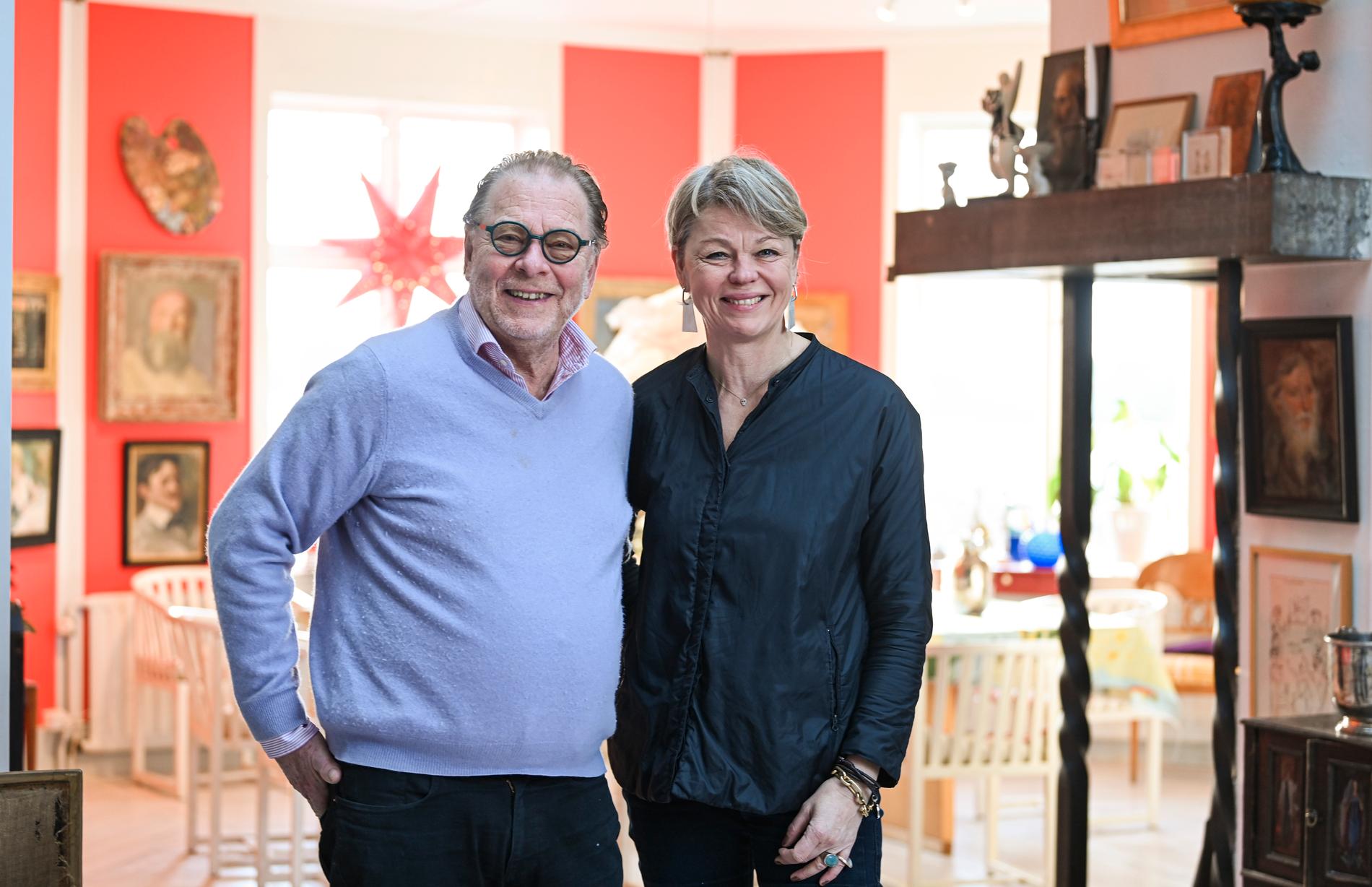 Claes Moser och ex-frun Sanna Evers i Villa Akleja i Vaxholm. 