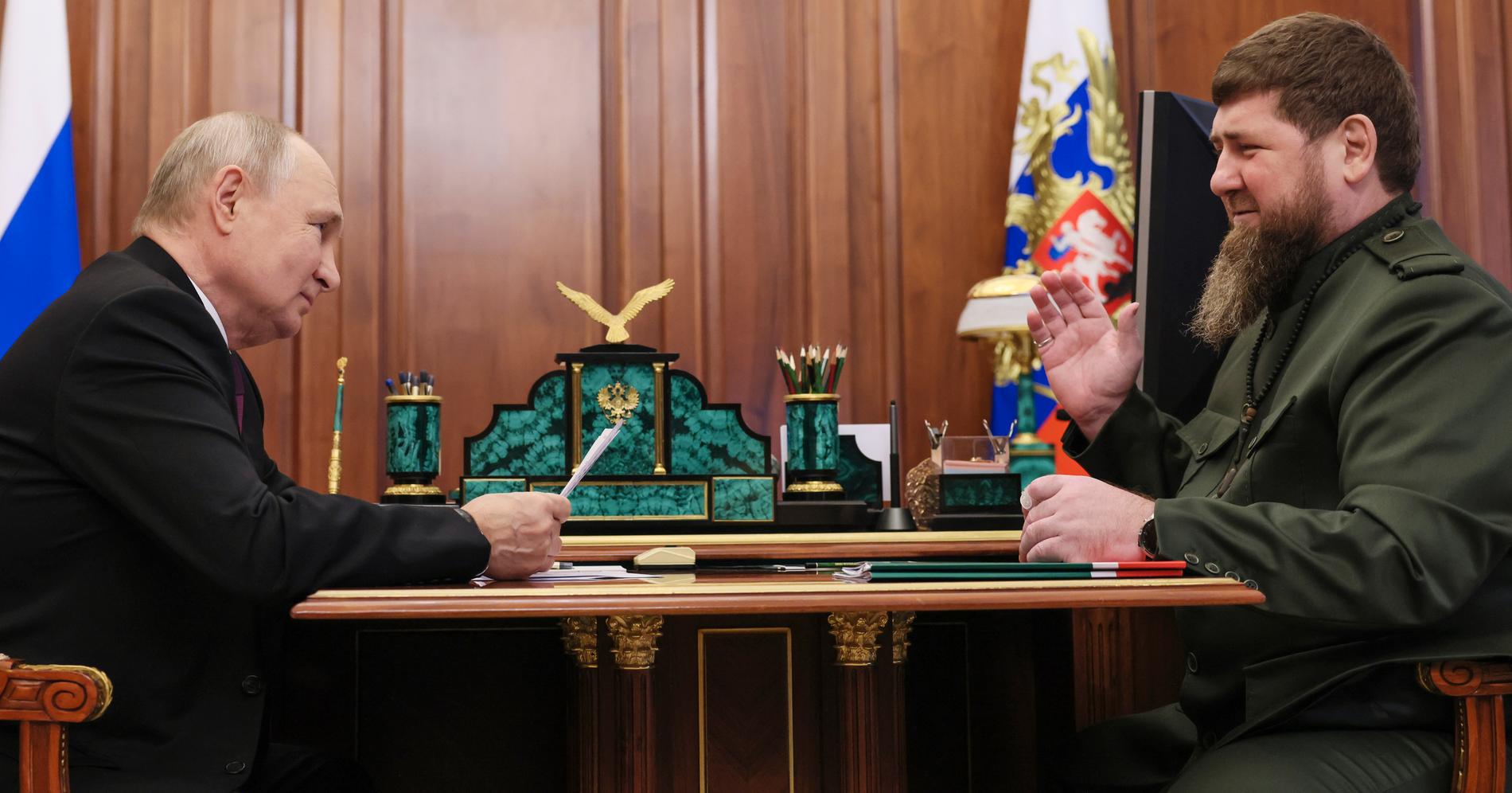 Vladimir Putin och Ramzan Kadyrov.