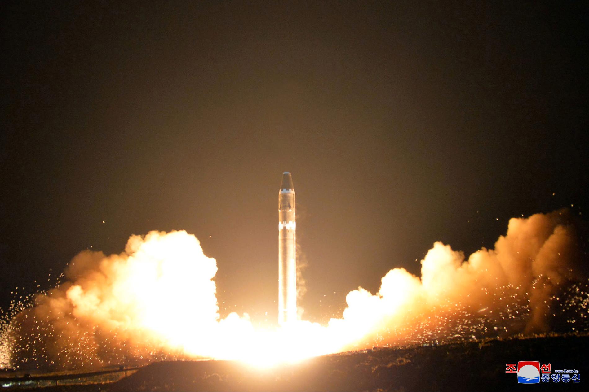 Nordkorea testsköt en interkontinental missil i förra veckan. 