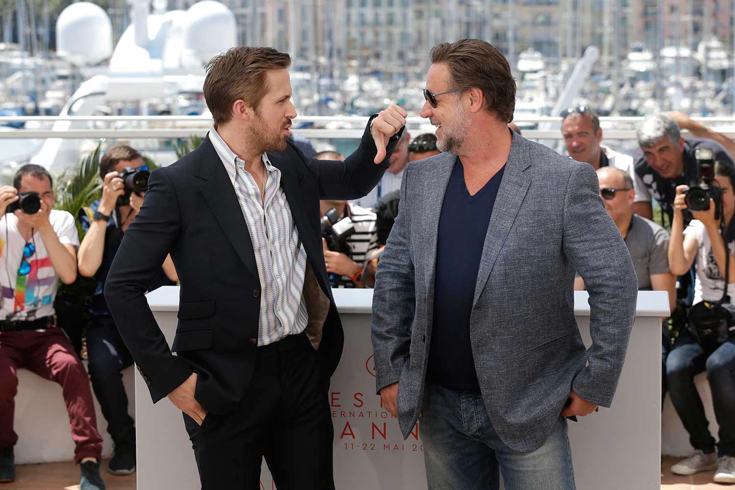 Ryan Gosling och Russell Crowe i Cannes.