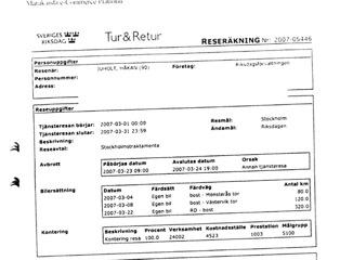 Enligt reseräkningen för egen bil åkte Juholt från Stockholm till Oskarshamn samma dag som han hyrde en bil.