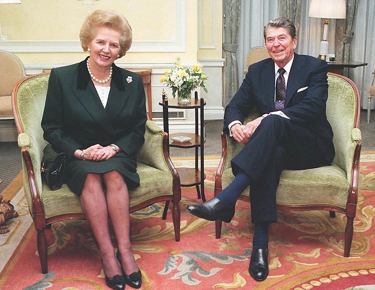 Den riktiga Thatcher, tillsammans med USA:s dåvarande president Ronald Reagan.