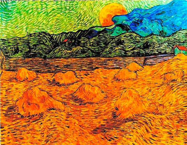 Vincent van Gogh (1853–1890): ”Månuppgång”. van Gogh ville måla tröst för de fattiga och såg starka färger som ett sätt att tilltala fler.