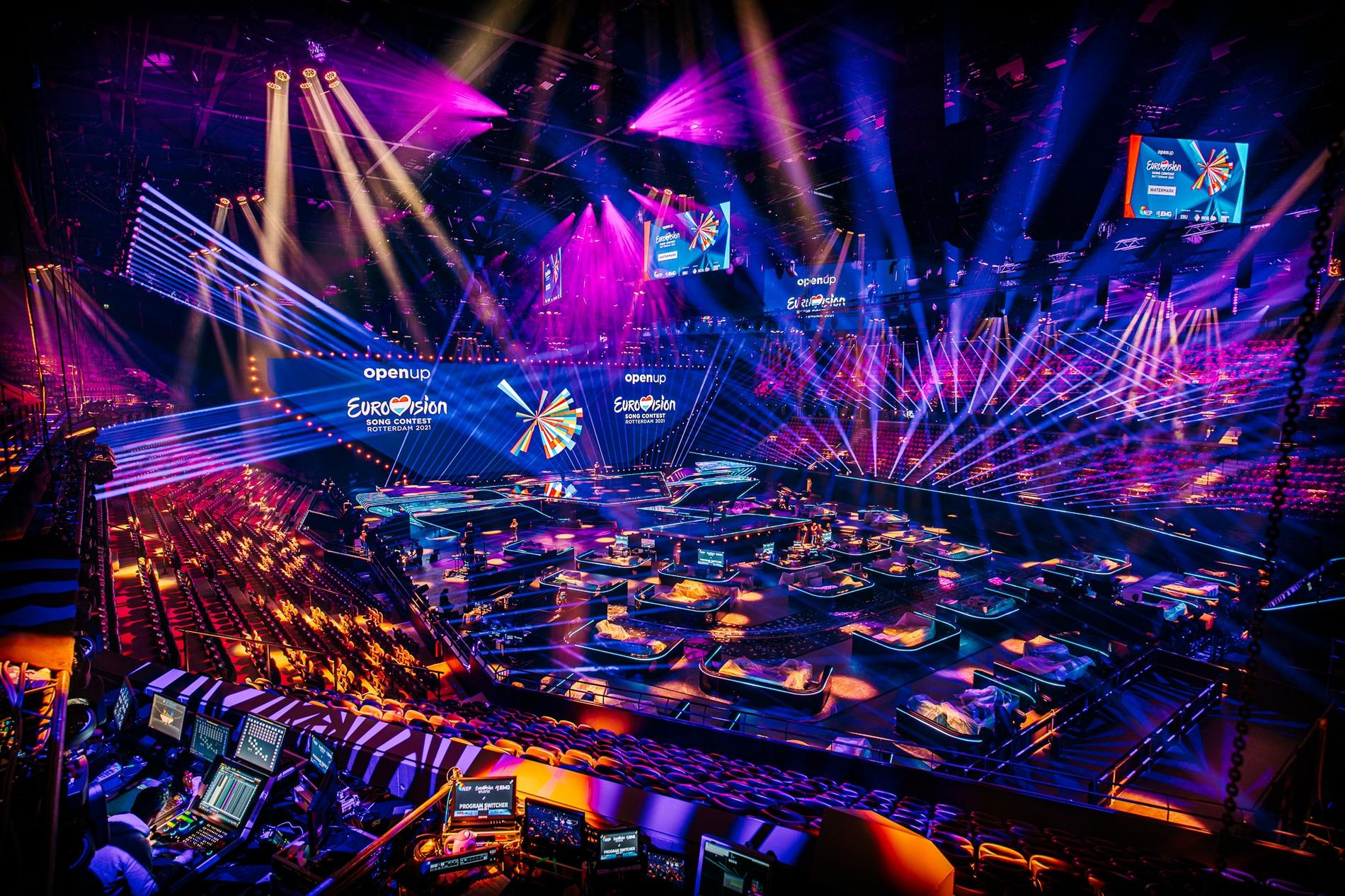 Europeiska Eurovision 2021 sändes från Ahoy arena i Rotterdam.