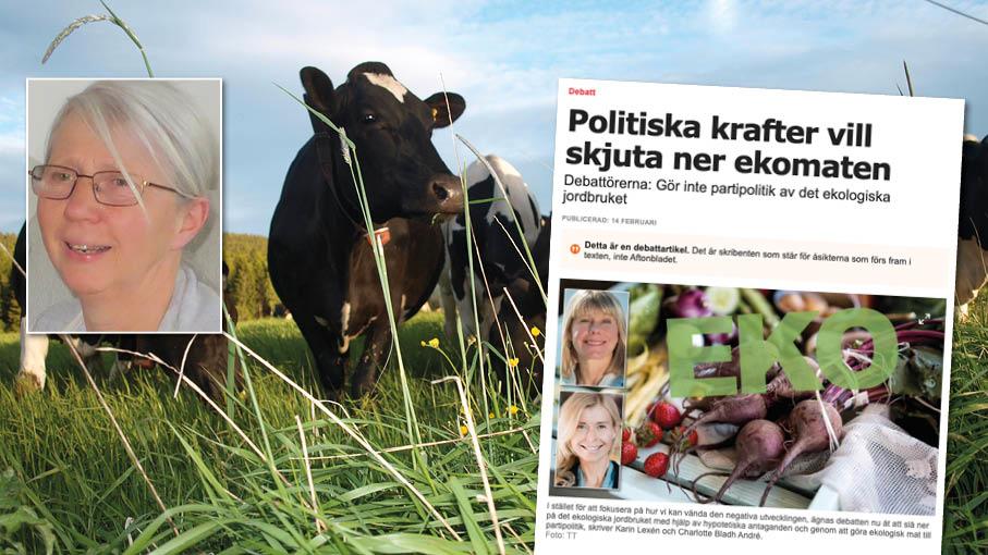 Inom jordbrukspolitiken styrs fortfarande extra pengar till ekologisk produktion, trots att flera statliga utredningar visat att det är ett ineffektivt sätt att nå förbättringar. Replik från Kersti Linderholm.
