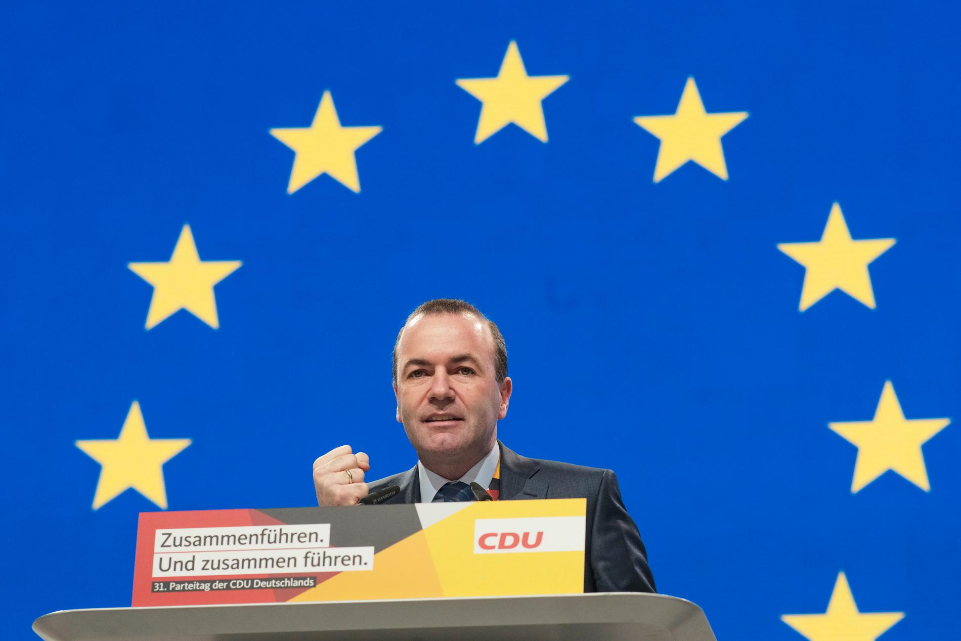 Bayerske CSU-politikern Manfred Weber är gruppledare för kristdemokratiskt konservativa EPP i EU-parlamentet och hoppas bli nästa ordförande i EU-kommissionen. Arkivfoto.