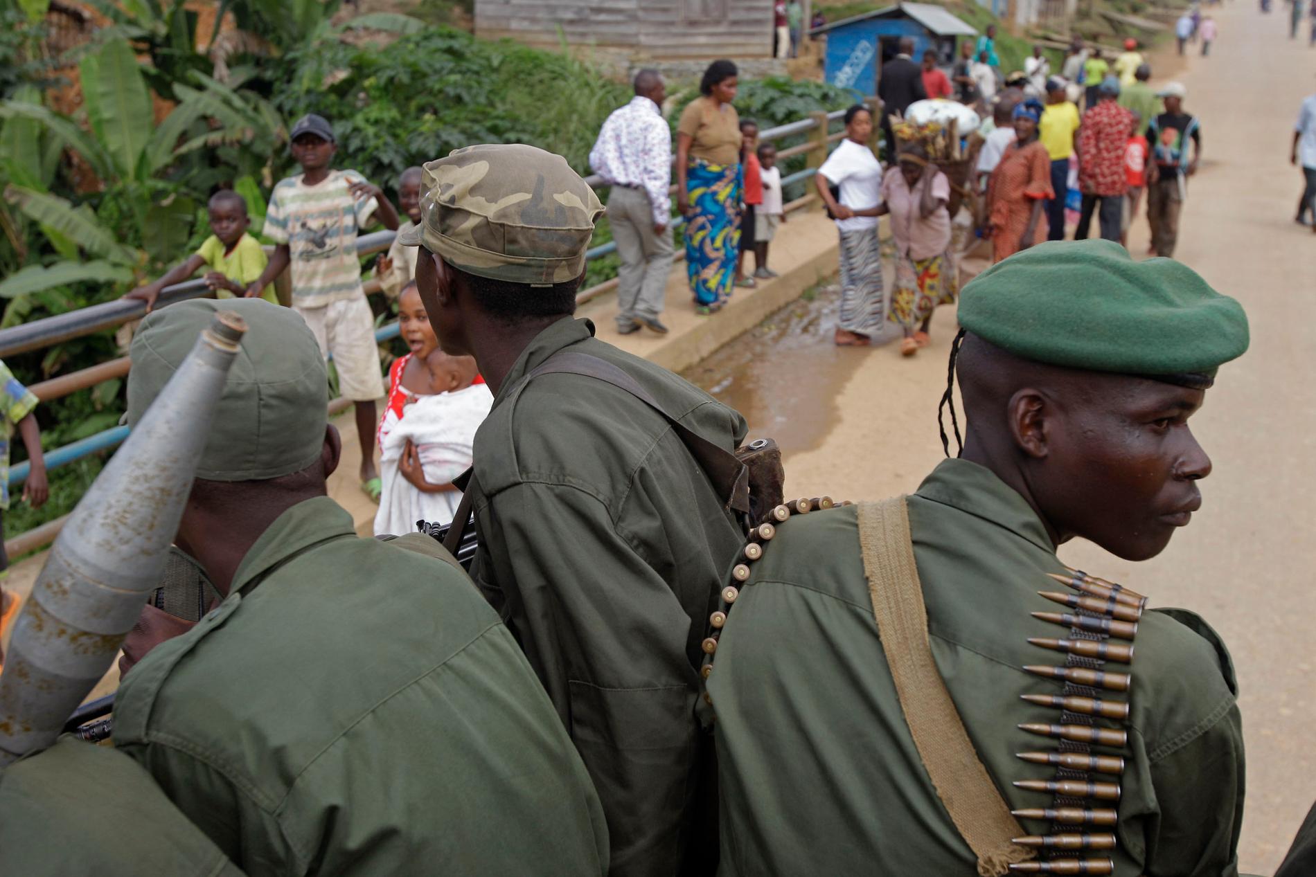 Kongolesiska soldater i Walikale, Kongo-Kinshasa 2010.