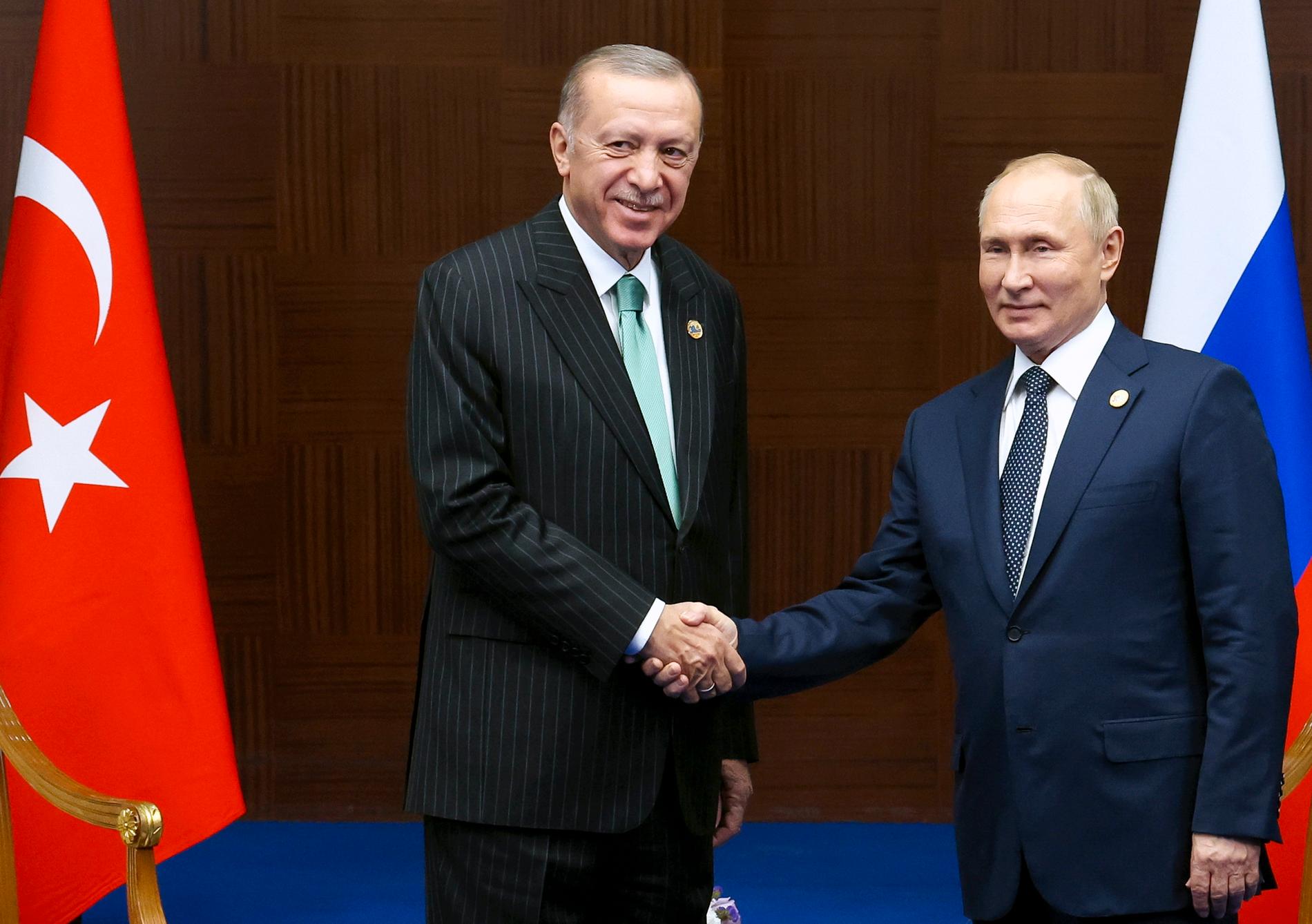 President Erdogan här i möte tillsammans med Putin. 