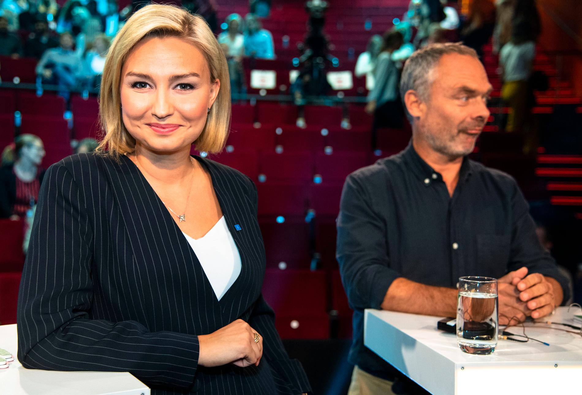  Ebba Busch Thor och Jan Björklund Aftonbladets partiledardebatt.