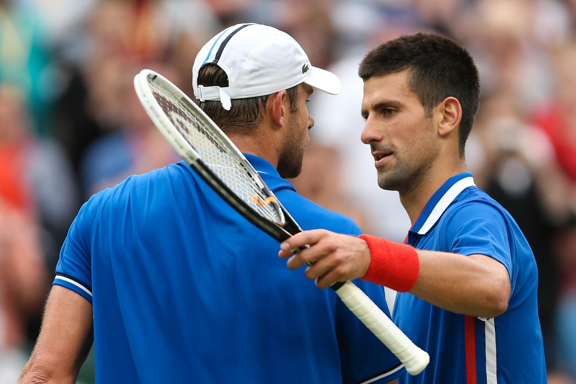 Andy Roddick och Novak Djokovic tillsammans.