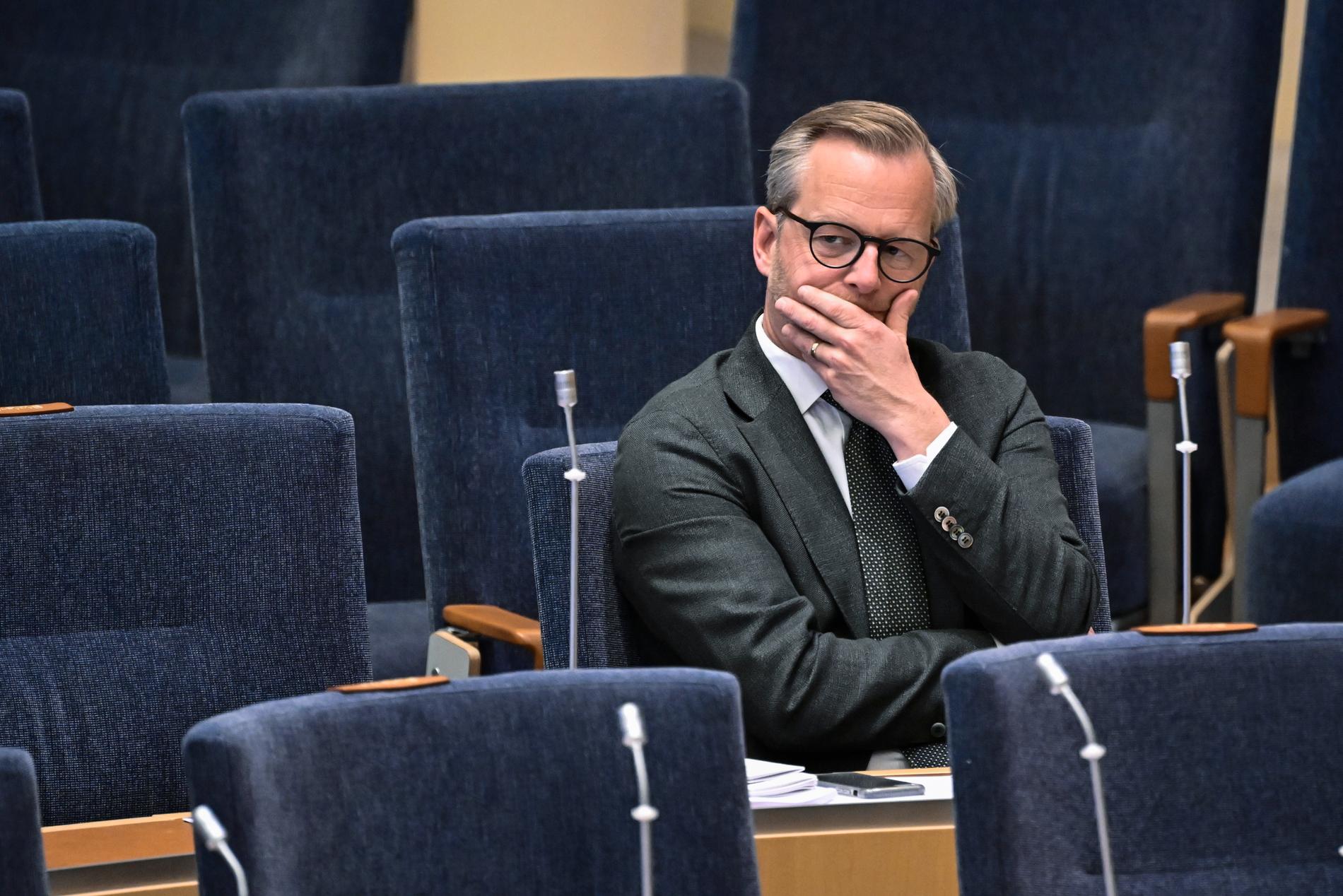 Finansminister Mikael Damberg (S) under budgetdebatten i riksdagen inför omröstningen av vårbudgeten.