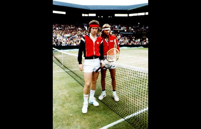 F.v: John McEnroe och Björn Borg från finalen.