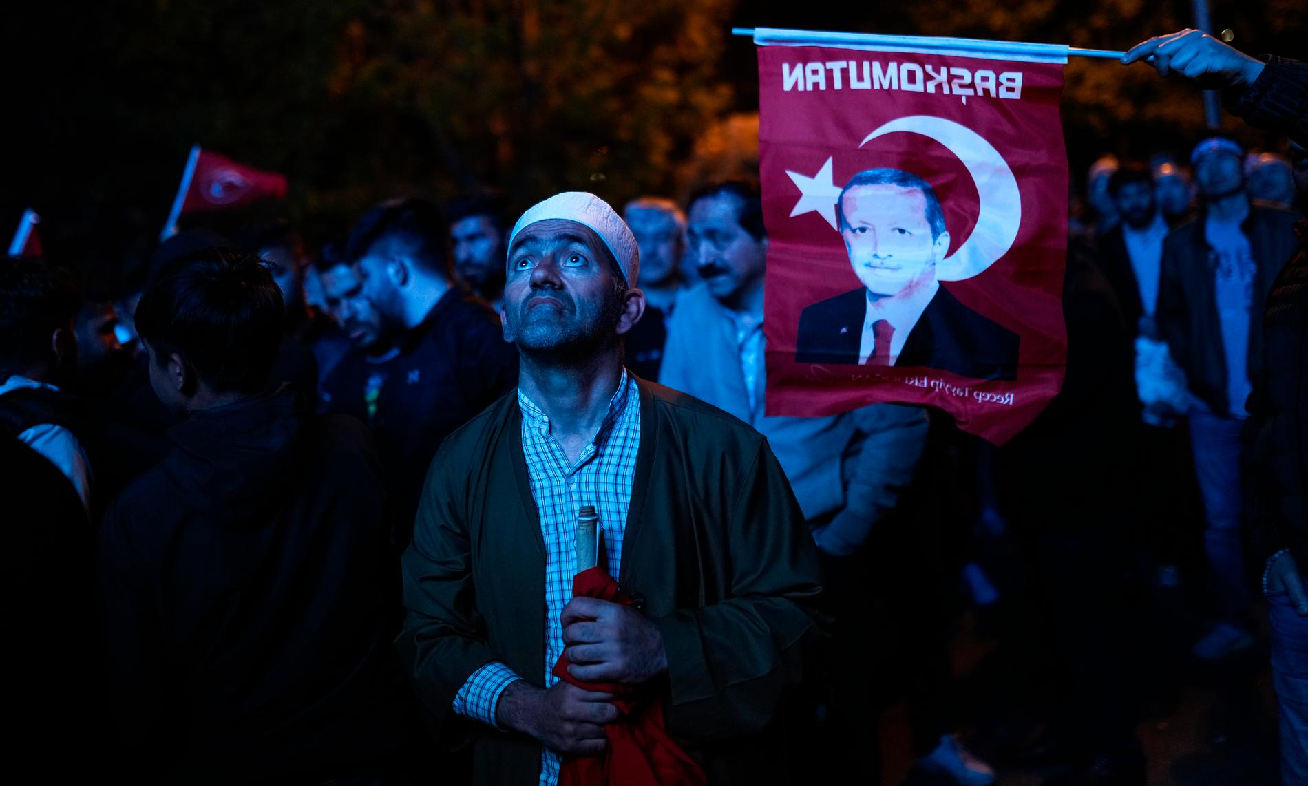 Orolig Erdogan-supporter.