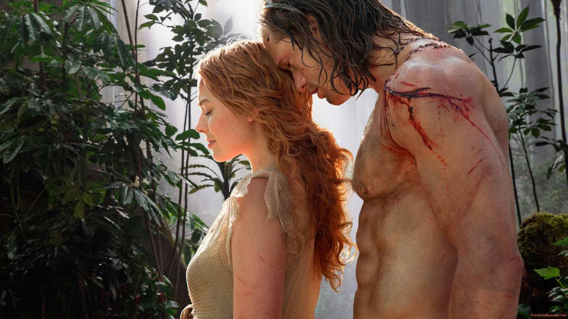 Margot Robbie och Alexander Skarsgård i ”Legenden om Tarzan”.