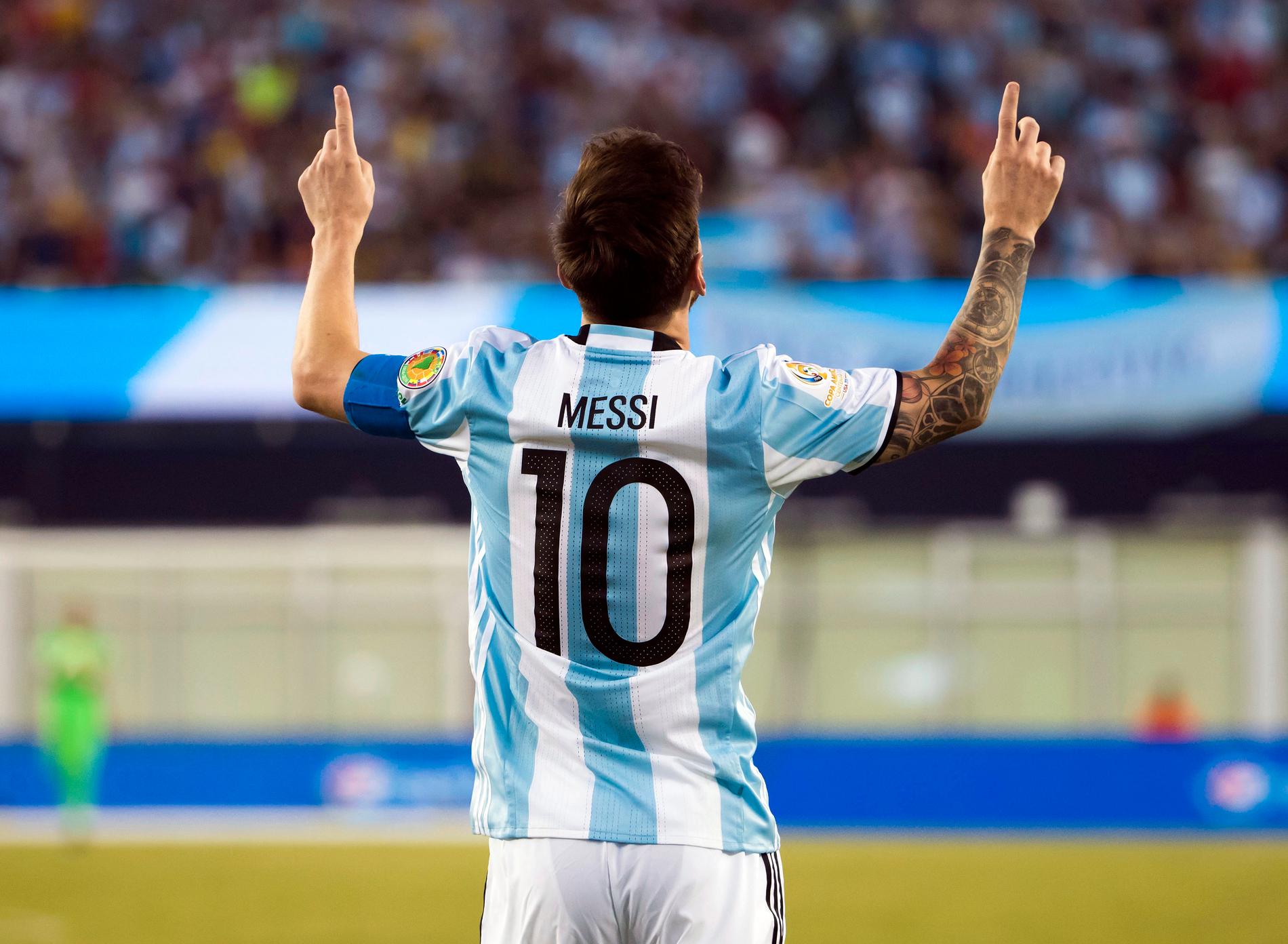 Messi tangerade Gabriel Batistuta med sitt 54:e mål för Argentina.