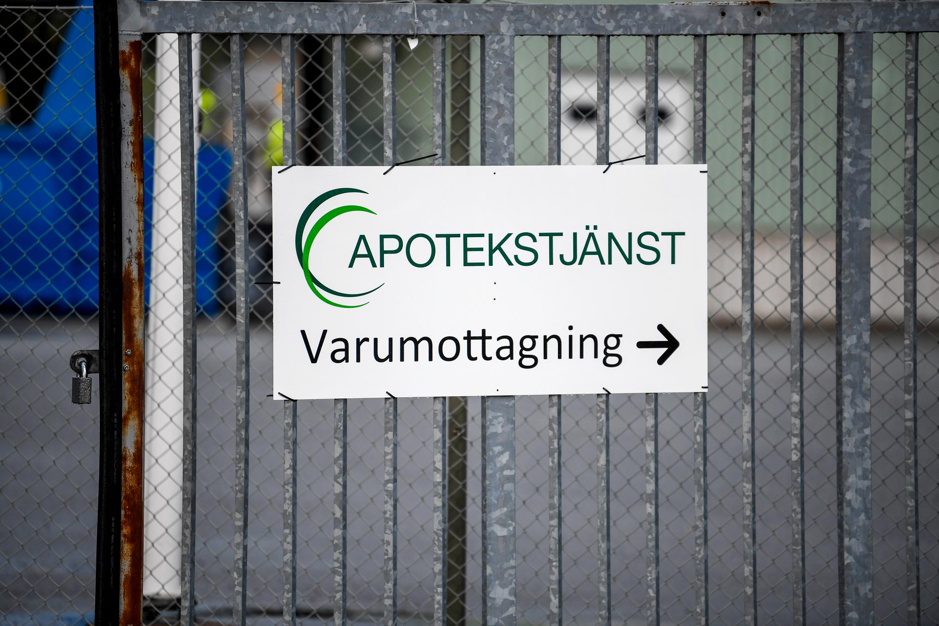 Apotekstjänst lager i Uppsala, där vd:n befann sig men inte ville svara på TT:s frågor.
