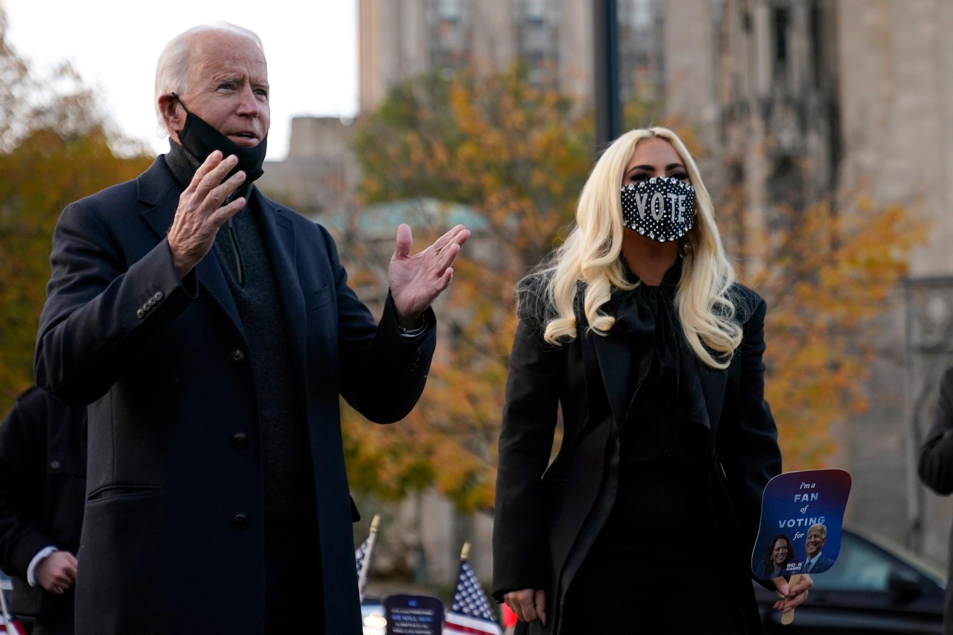 Joe Biden och Lady Gaga.