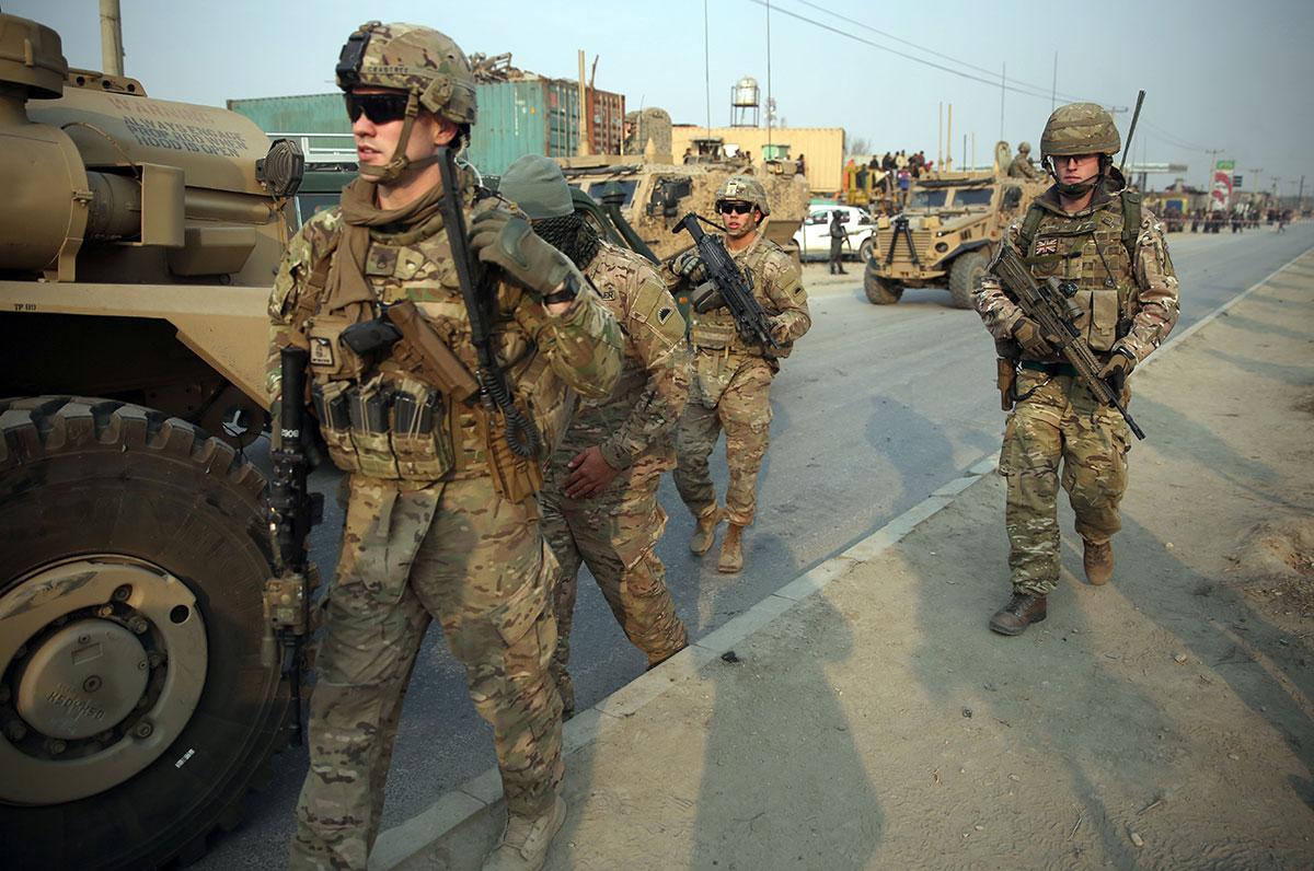Brittiska soldater i Kabul, Afghanistan.