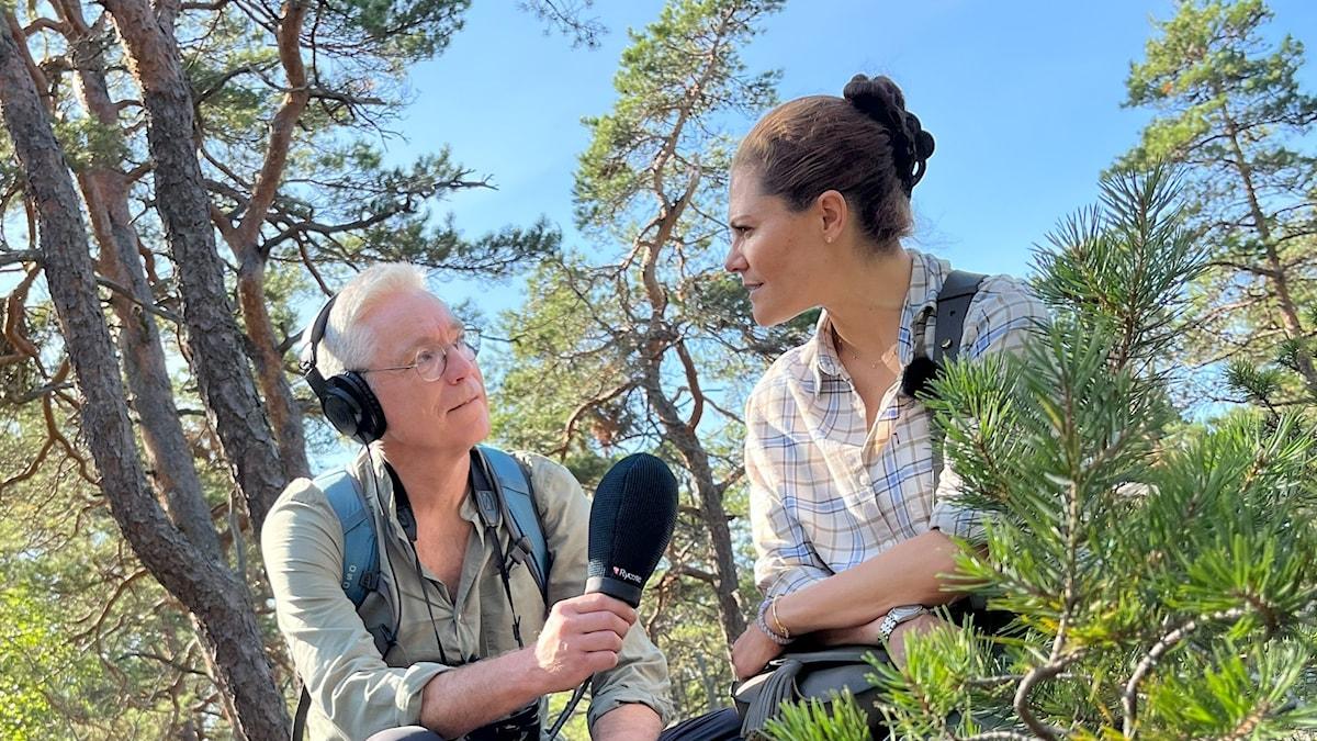 Naturmorgons programledare Mats Ottoson träffade kronprinsessan Victoria under en promenad i Tyresta nationalpark