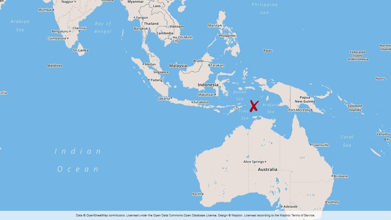 Ett jordskalv har inträffat Indonesien vid Tanimbaröarna.