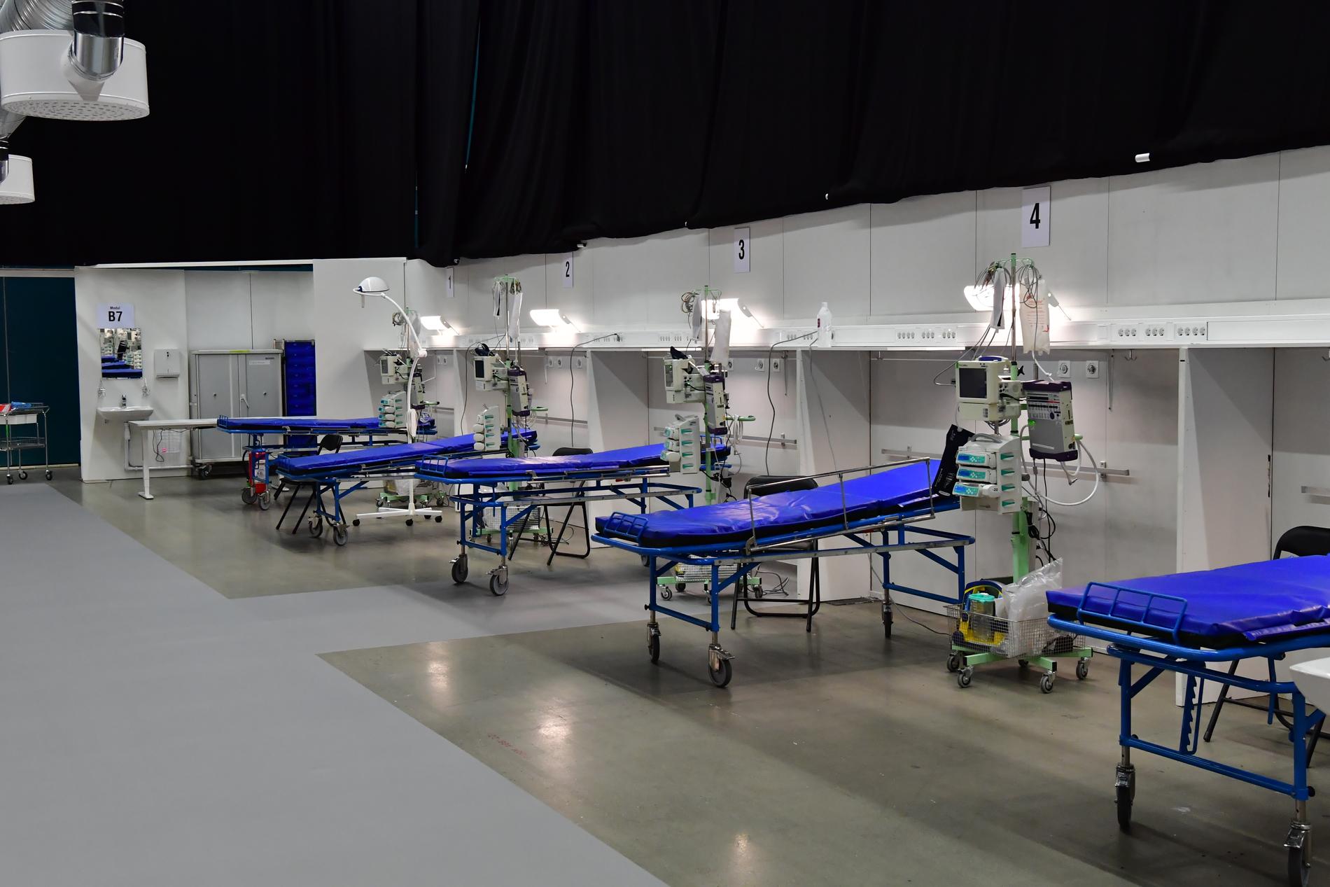 Fältsjukhuset i Älvsjö är redo att ta emot patienter. Arkivbild.