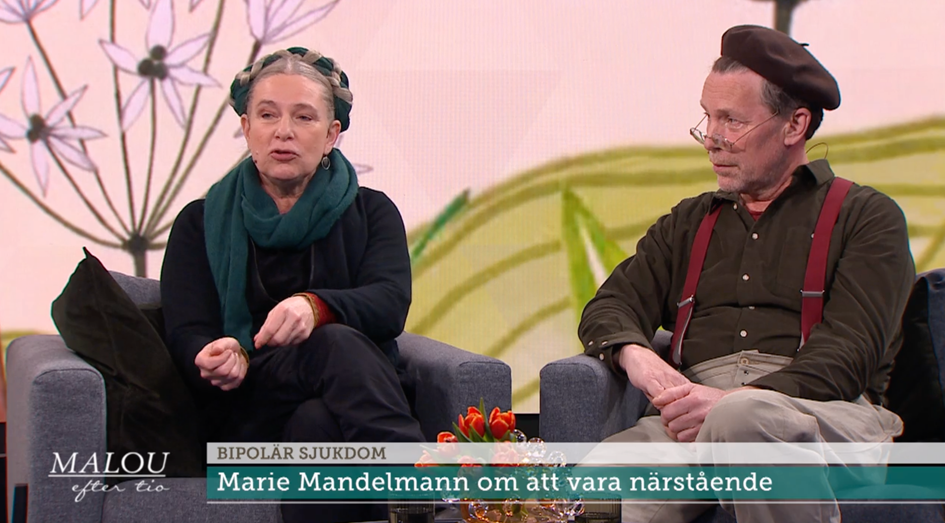 Marie och Gustav Mandelmann i ”Malou efter tio”.