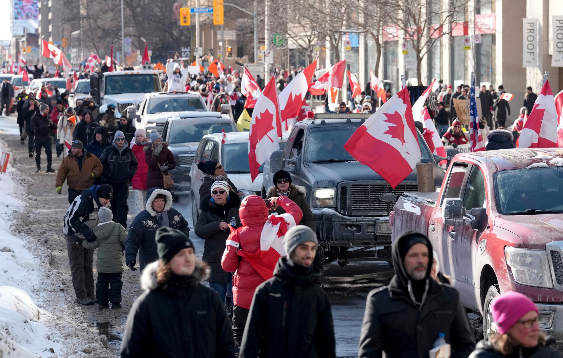 Demonstrationerna i Ottawa. 