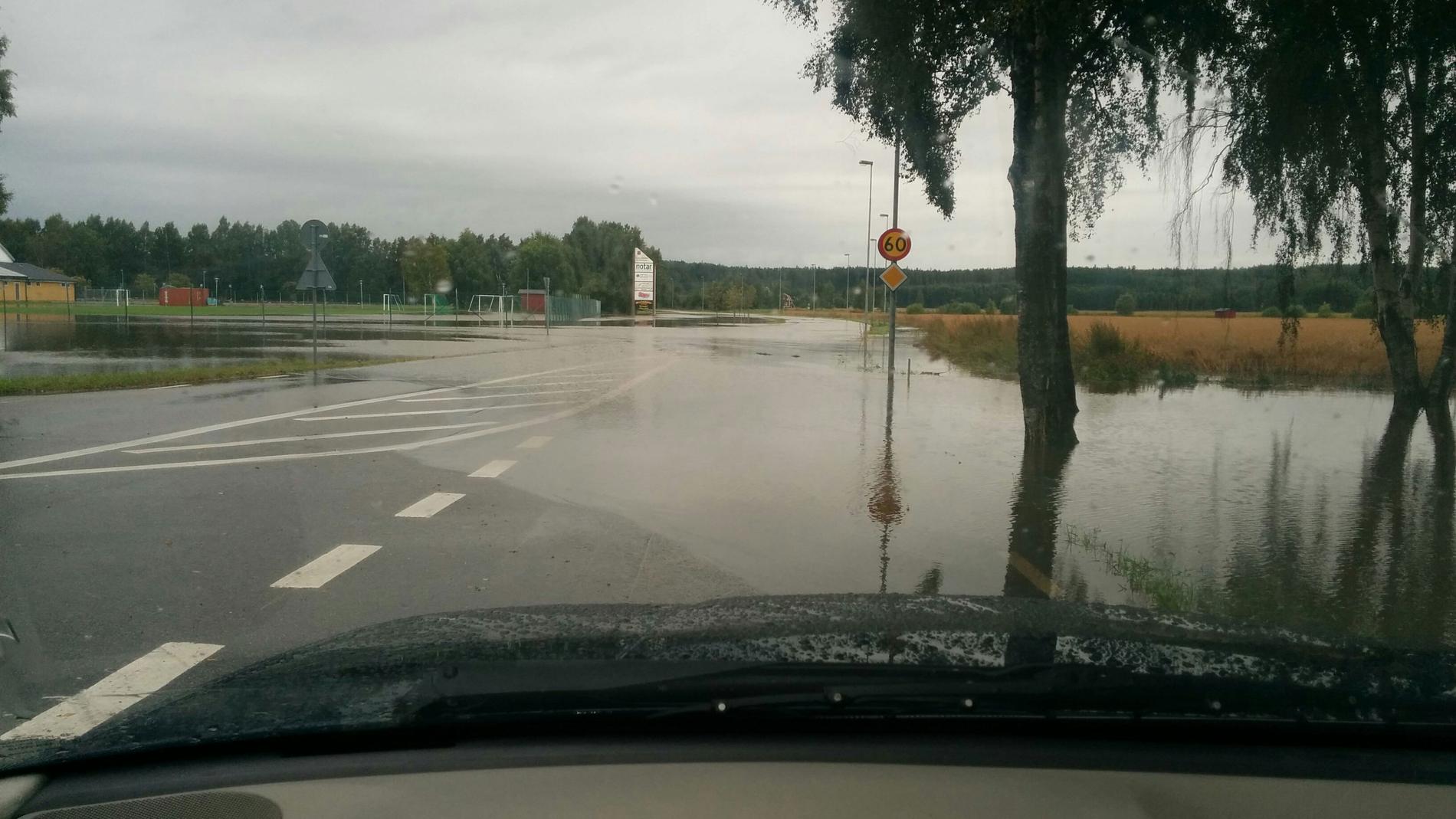 Översvämning i Hallsberg.