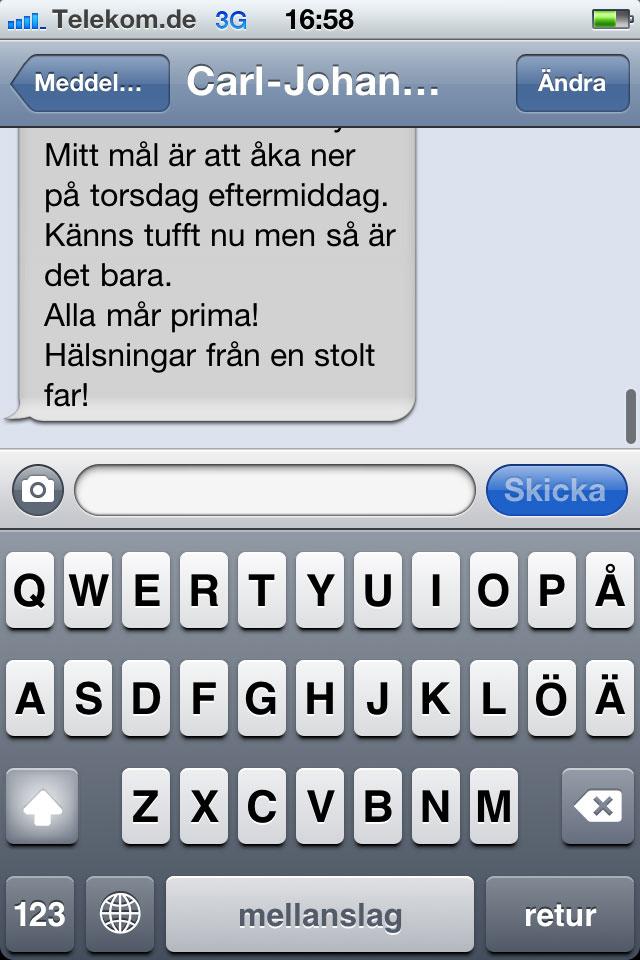 Bergmans SMS till Sportbladet.