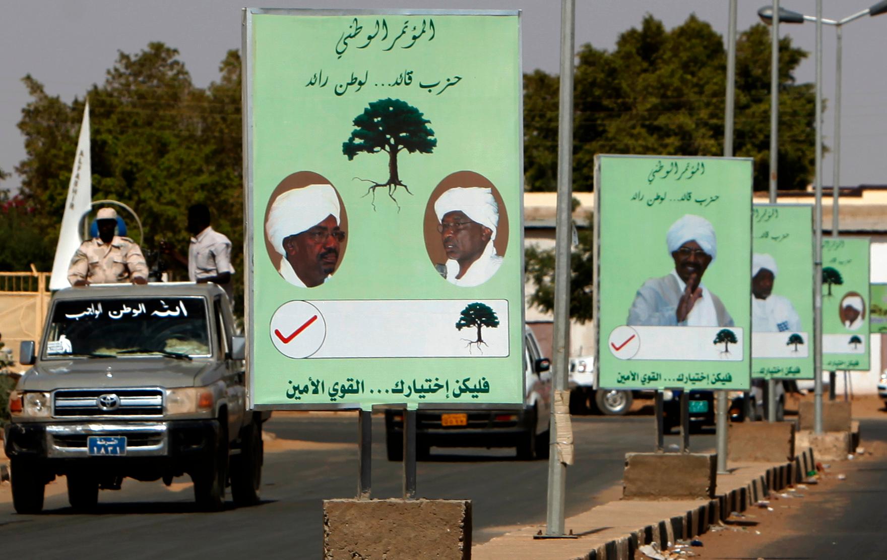 Affischer från NCP i ett val som hölls 2010. Nu är partiet, som styrde landet i decennier, förbjudet.