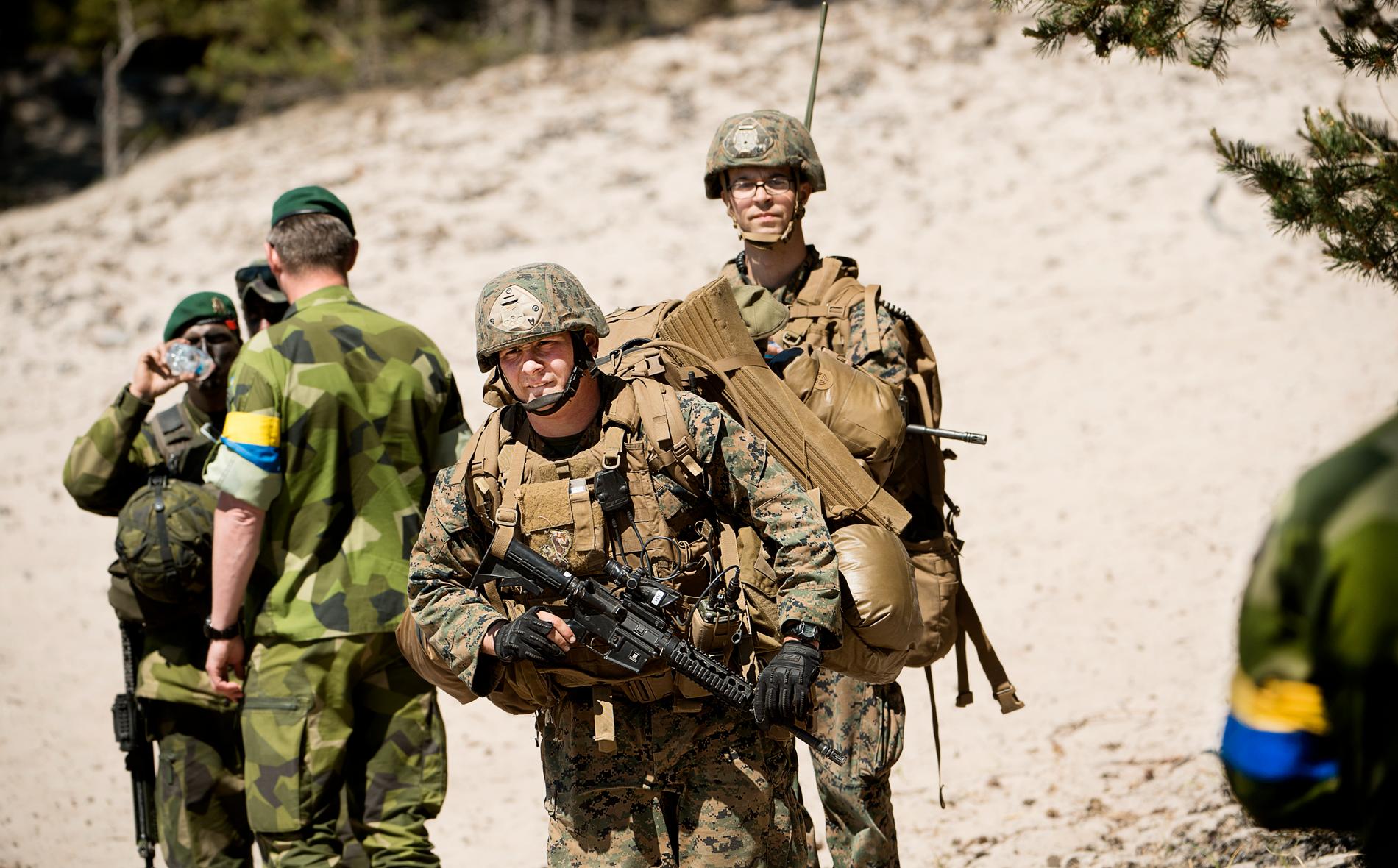 Soldater på Utö under den Natoledda övningen Baltops 2016.