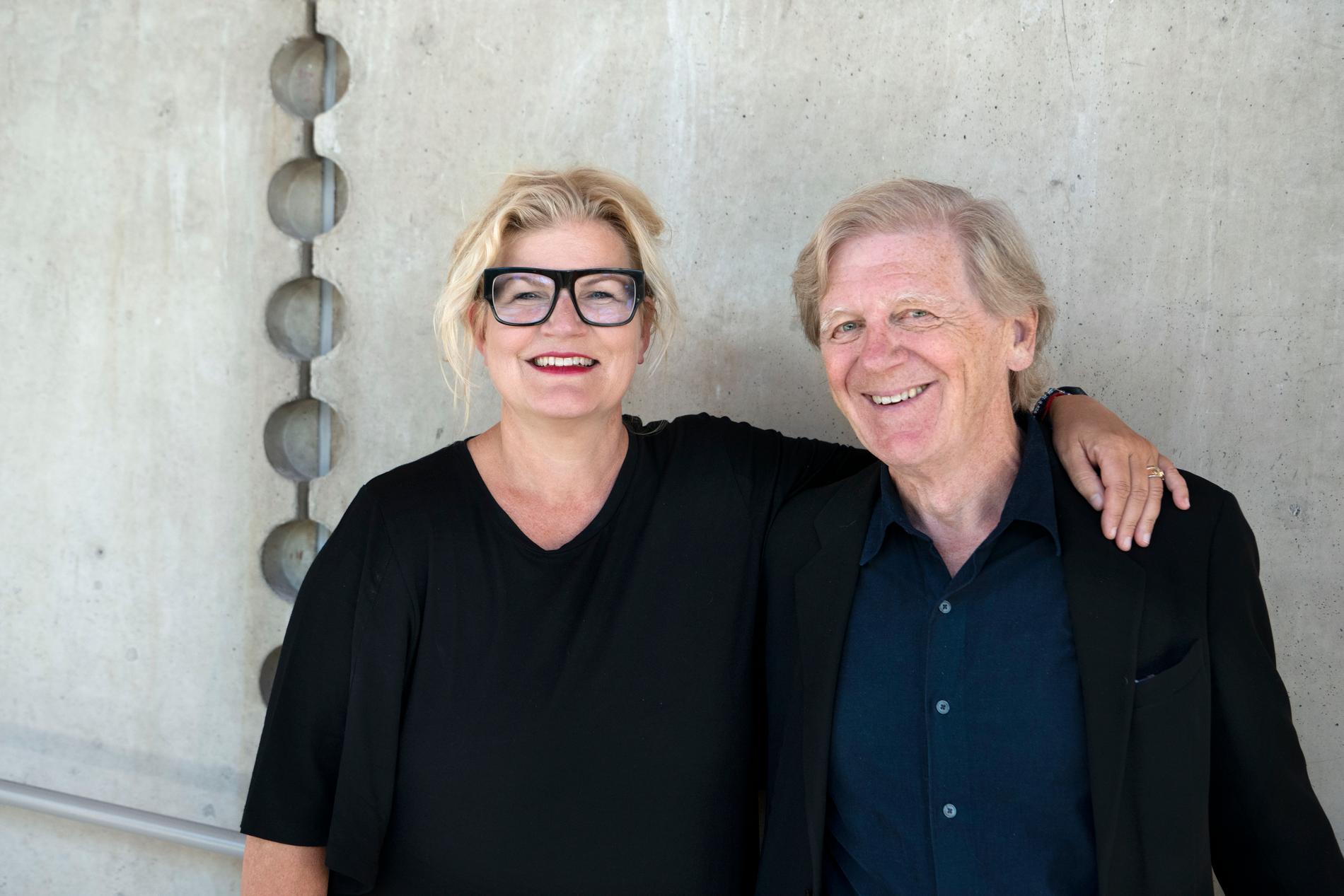Claes Eriksson med Anna Hammarén, en av tre regissörer bakom filmen "Det ska va gôtt å leva – en film om Galenskaparna & After Shave"